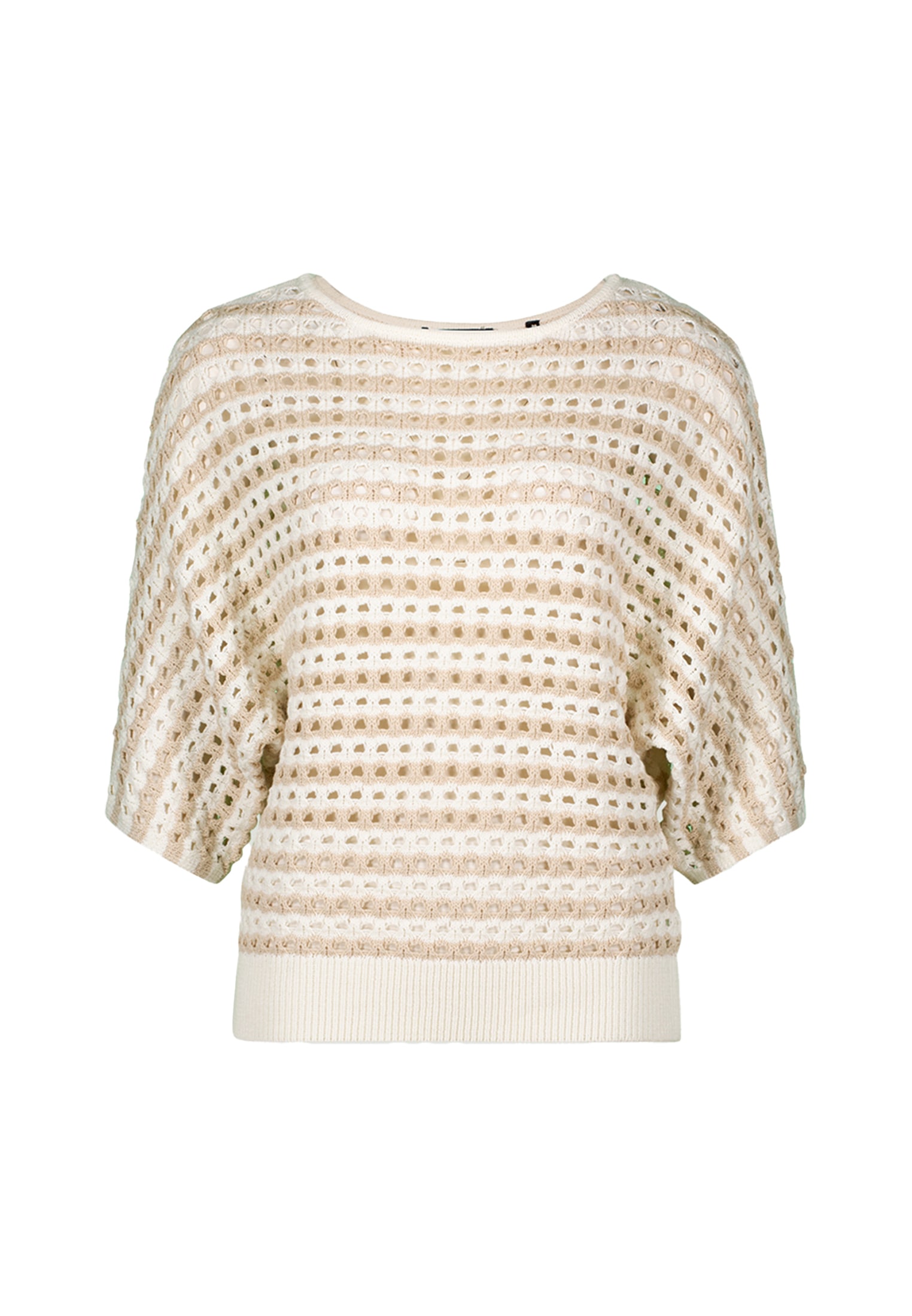 Zero Strickpullover »zero Streifen-Pullover mit Lochmuster«, (1 tlg.), Lochmuster
