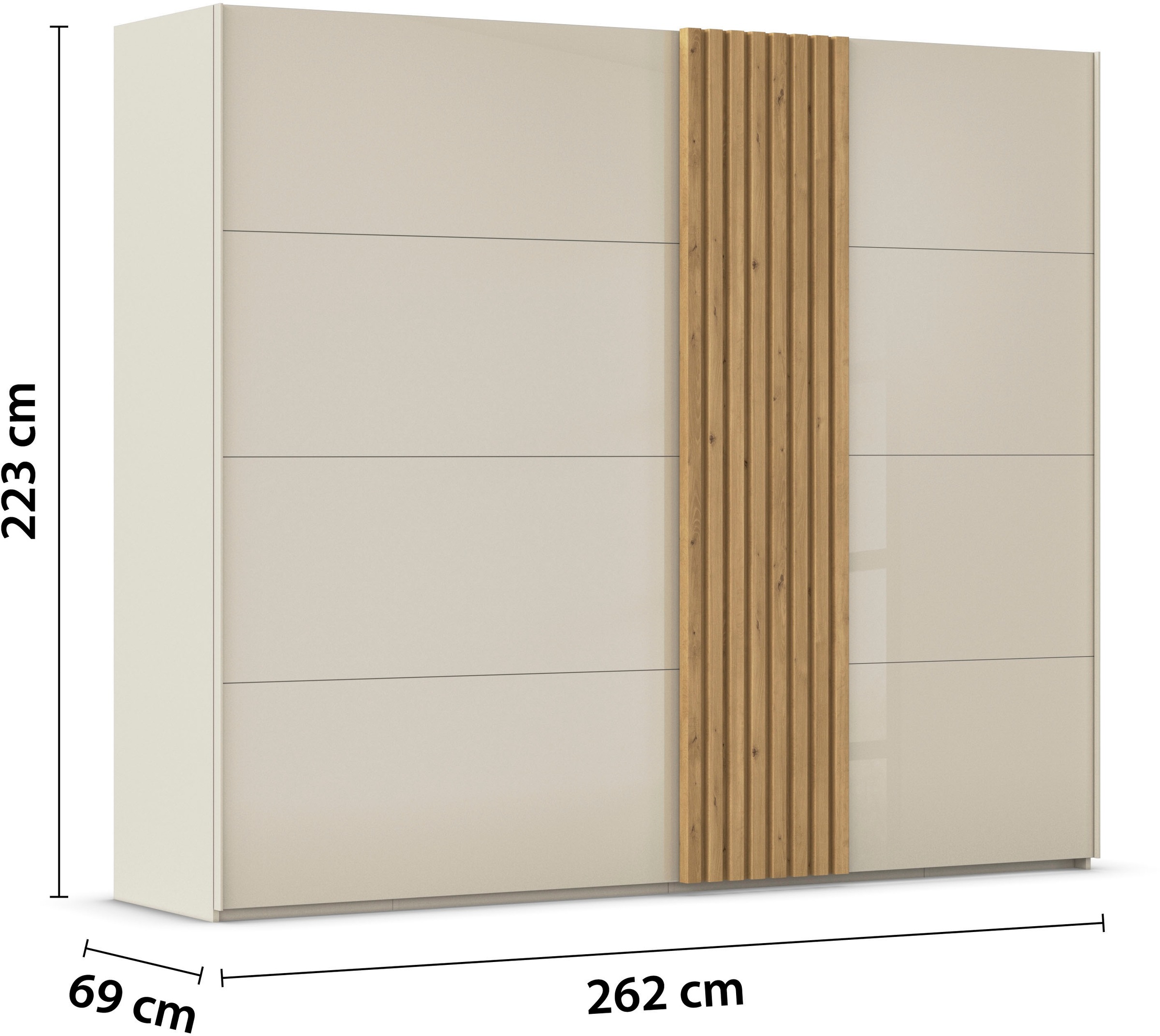 rauch Schwebetürenschrank »Kleiderschrank Schrank Garderobe Wäscheschrank TEGIO«, mit hochwertigen Holzdekoraufleistung und Glasfront MADE IN GERMANY