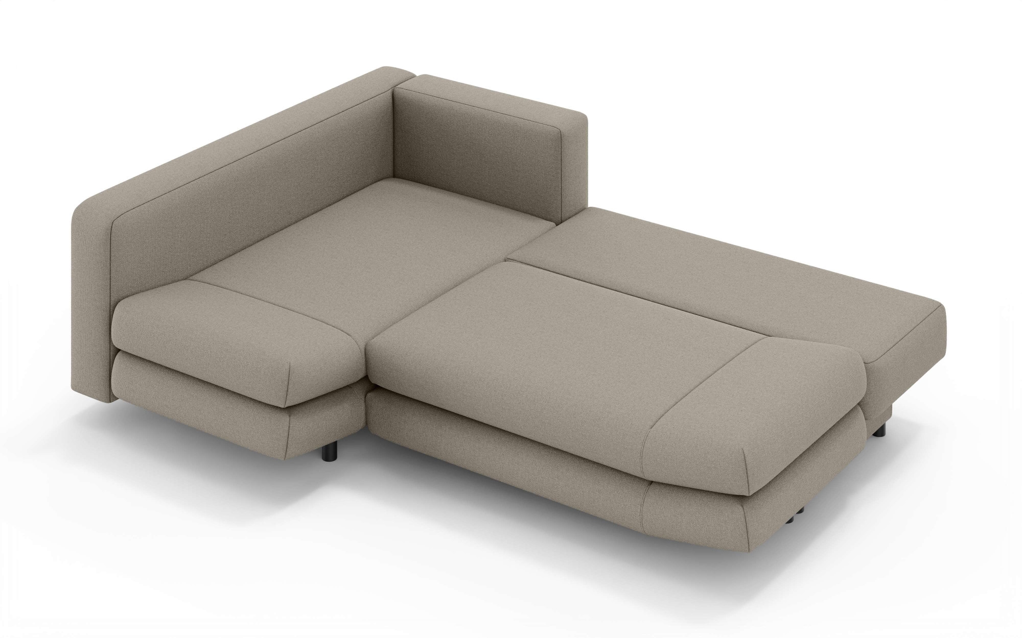 Home affaire Ecksofa »LENNARA Schlafsofa mit Bettkasten, Maße B/T/H: 234/179/85 cm«, L-Form mit Ottomane rechts/links, mit Wellenunterfederung