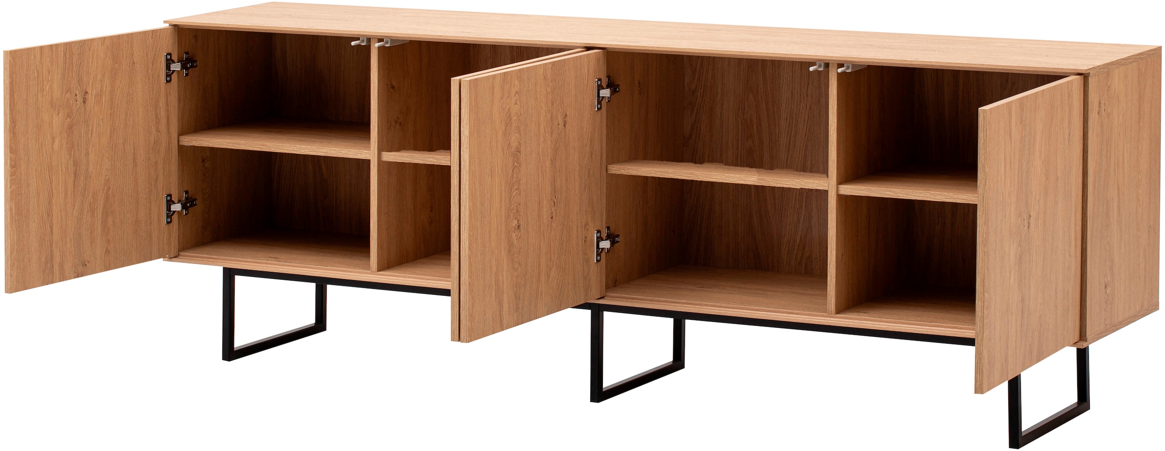 Home affaire Lowboard »Lund, moderner TV-Unterschrank, Kommode mit Kufengestell«, ausreichend Stauraum, vielseitig einsetzbar, 200 cm breit