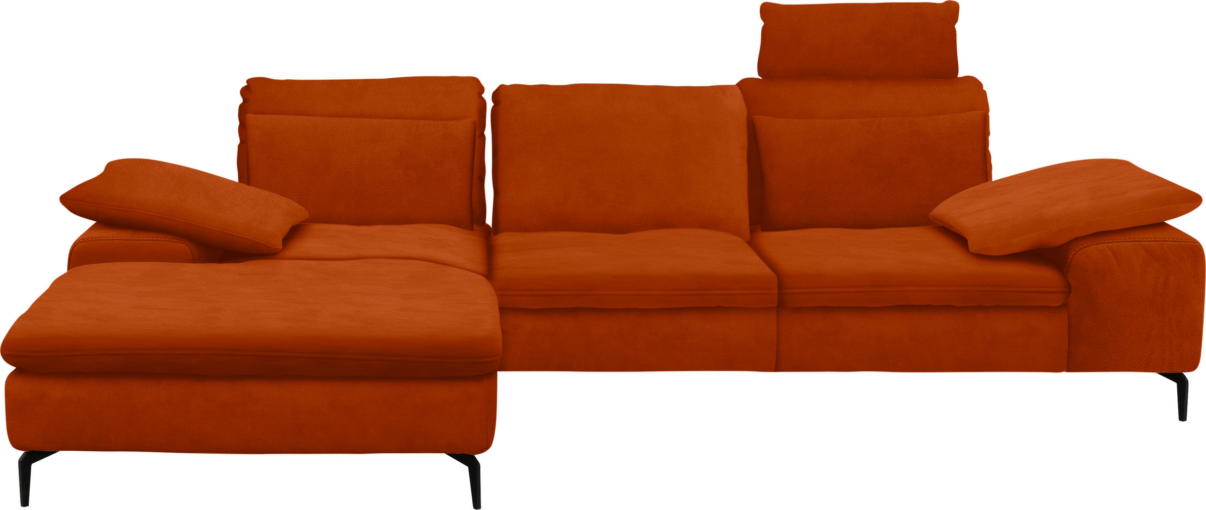 W.SCHILLIG Ecksofa »valentinoo, Designsofa, bequem, elegant und zeitlos, L-Form«, (Set), inklusive Hocker, mit Sitztiefenverstellung, Breite 299 cm