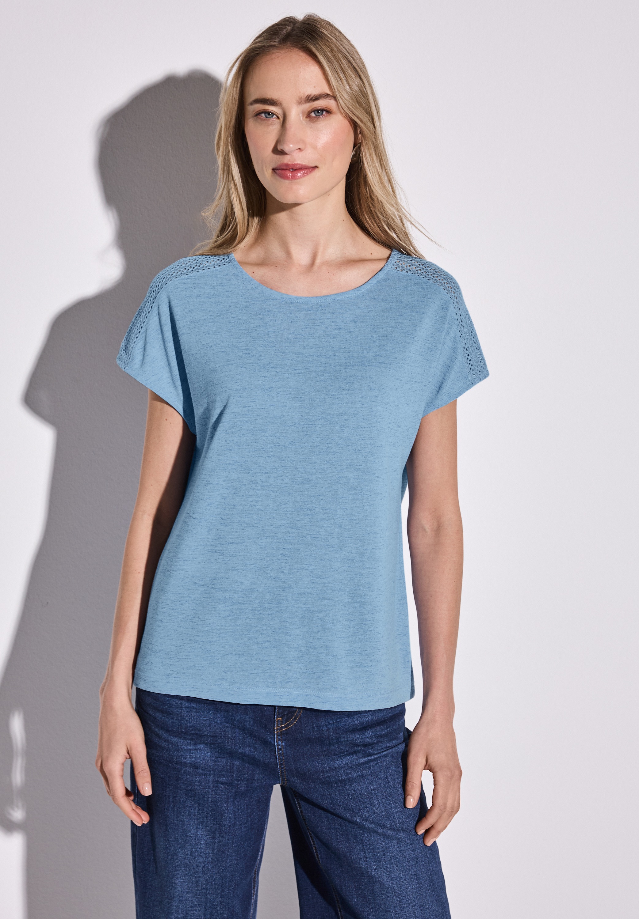 STREET ONE T-Shirt mit Spitzendetail günstig online kaufen