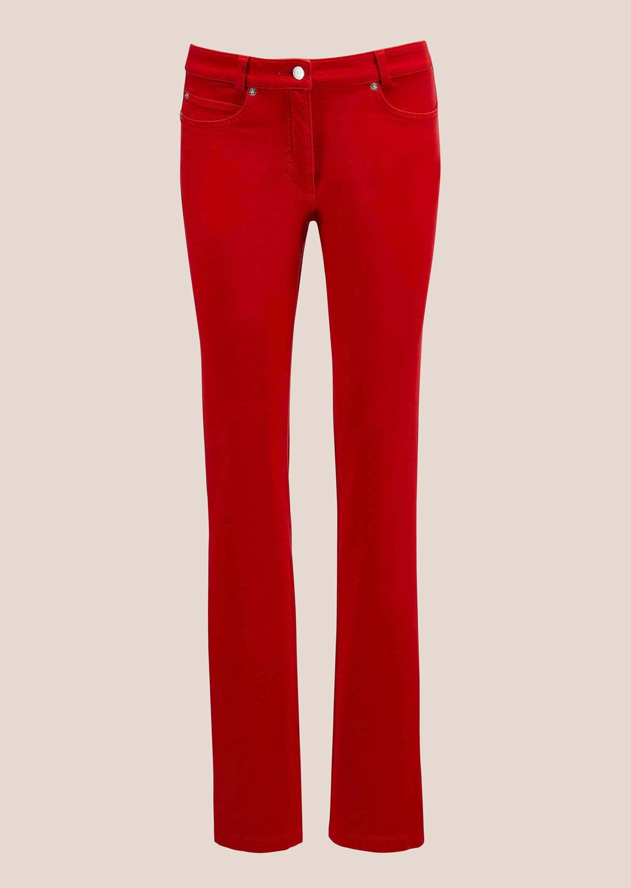 MADELEINE Regular-fit-Jeans "Denimhose Schmale Jeans im Five-Pocket-Style" Mit "M"-Stickerei auf der Gesäßtasche