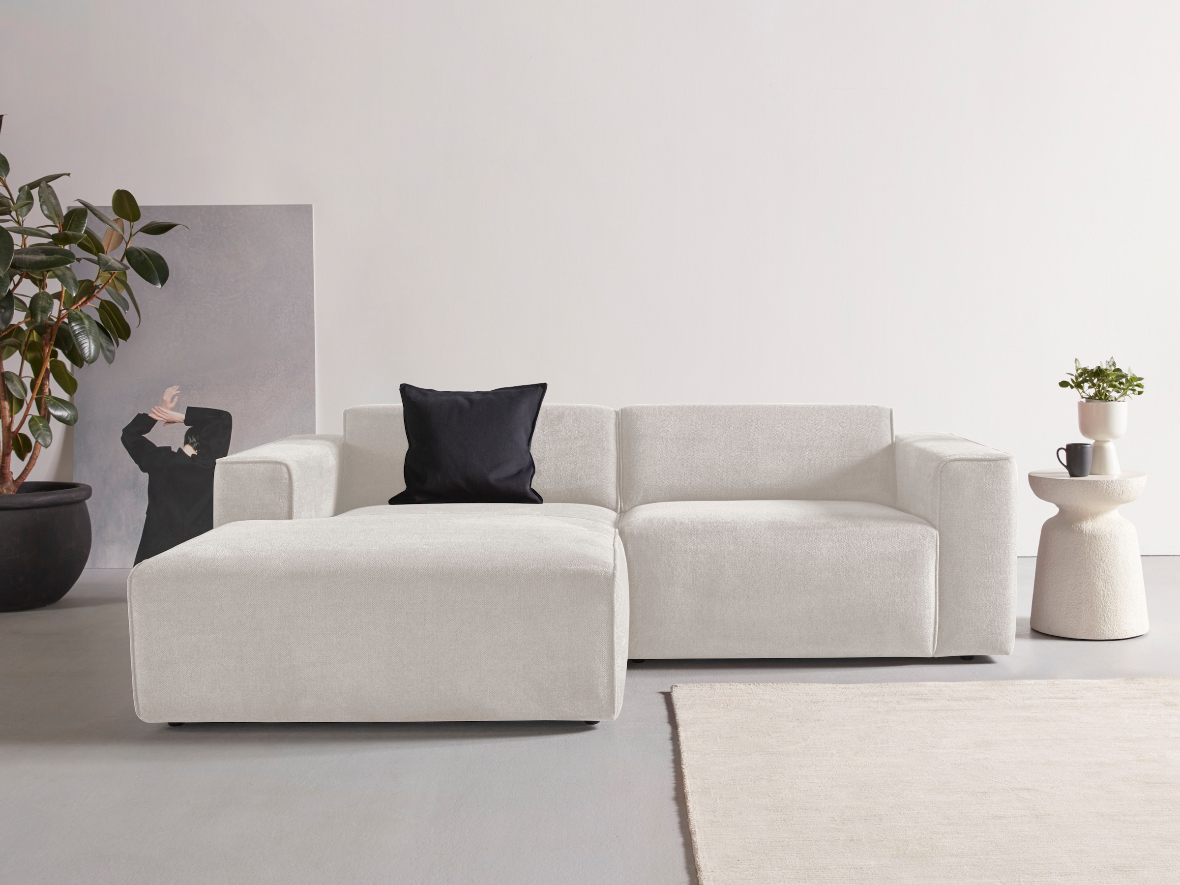 andas Ecksofa "Noord mit Kedernaht, Breite 234 cm", Cord, Struktur, Webstof günstig online kaufen