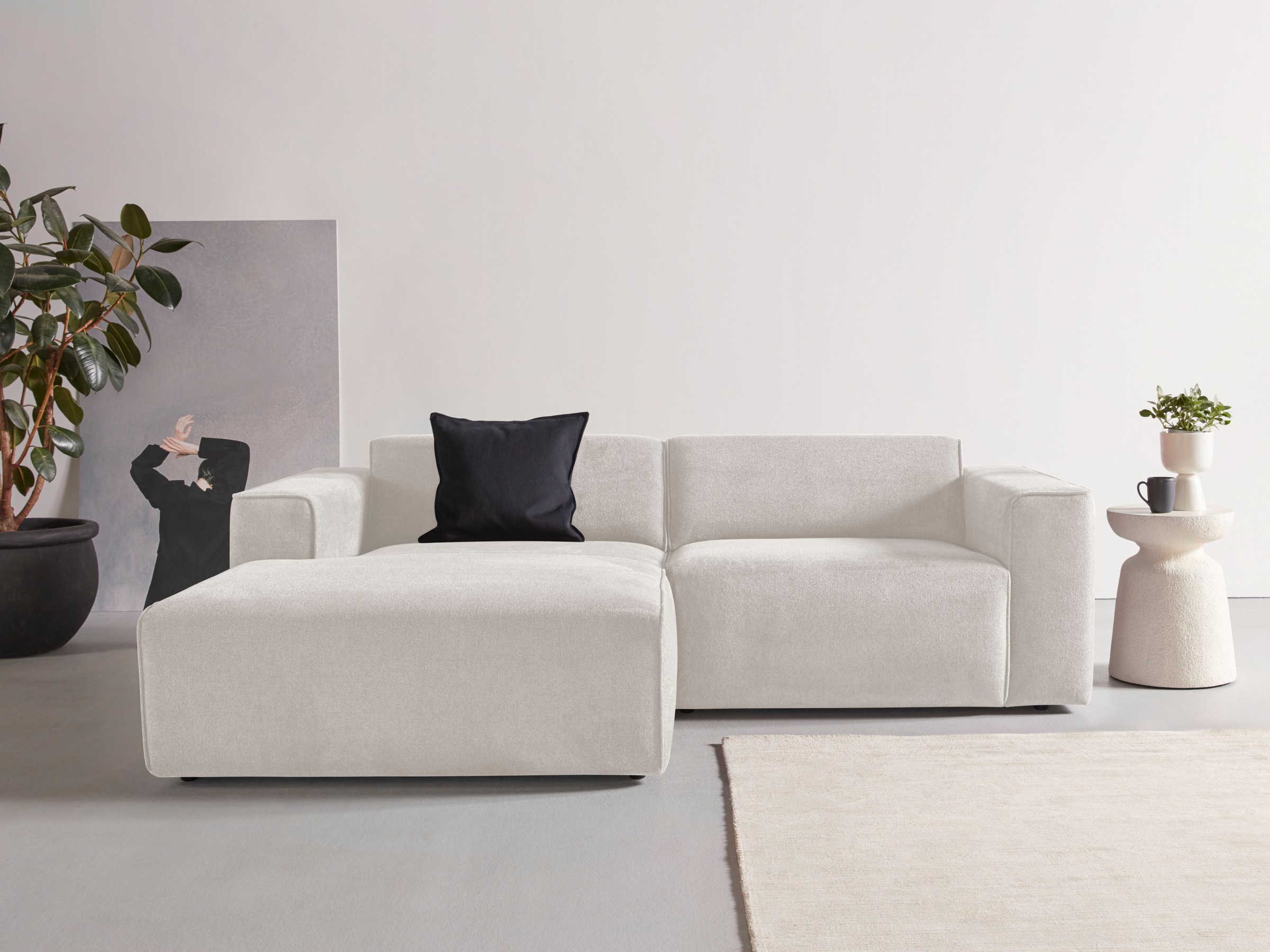 Home affaire Ecksofa "Noord mit Kedernaht, Breite 234 cm, L-Form" Cord, Str günstig online kaufen
