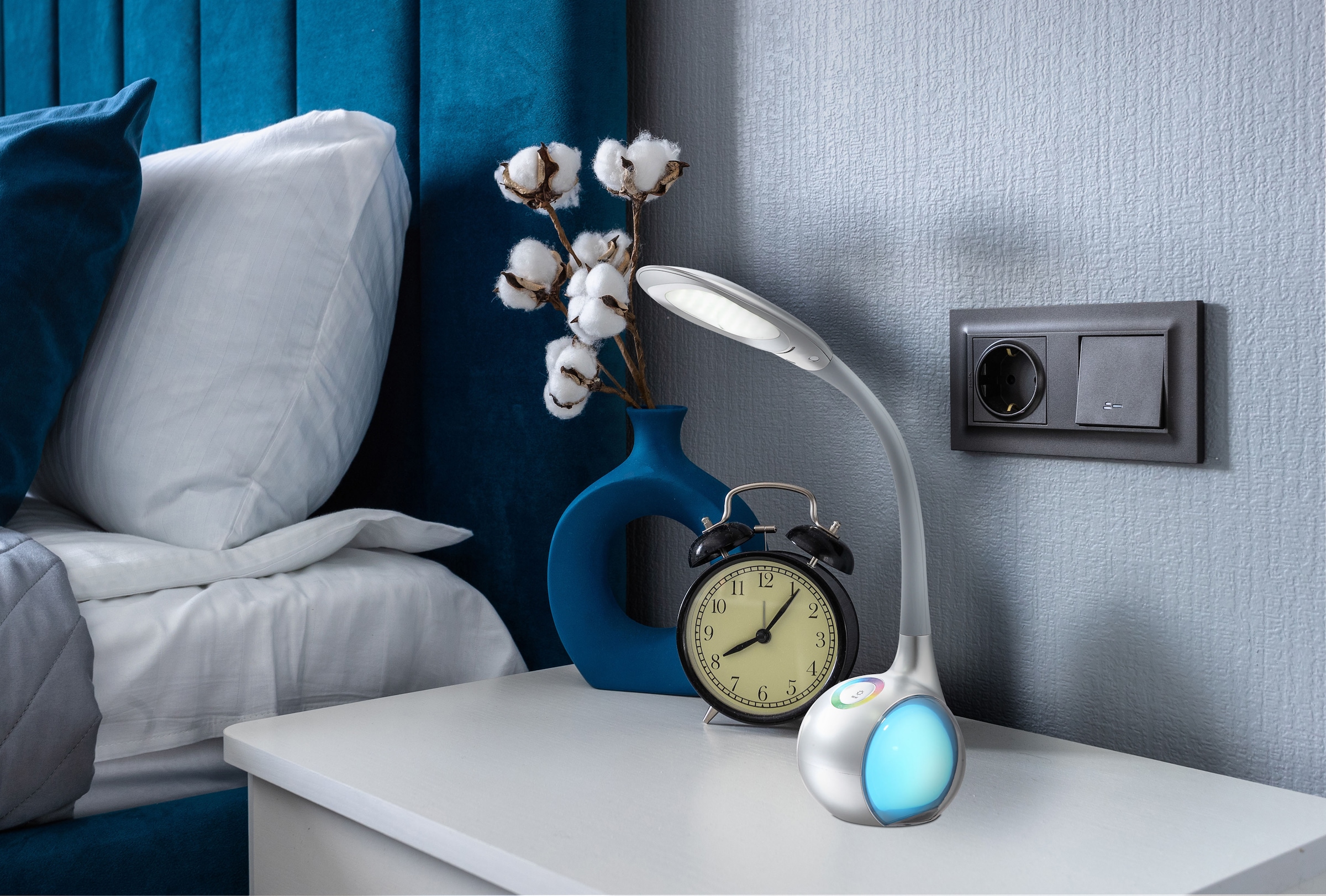 GLOBO LIGHTING LED Tischleuchte »TARRON« LED-Modul Kaltweiß Tischlampe/Arbeitszimmer/Bürotischleuchte/silbergrau