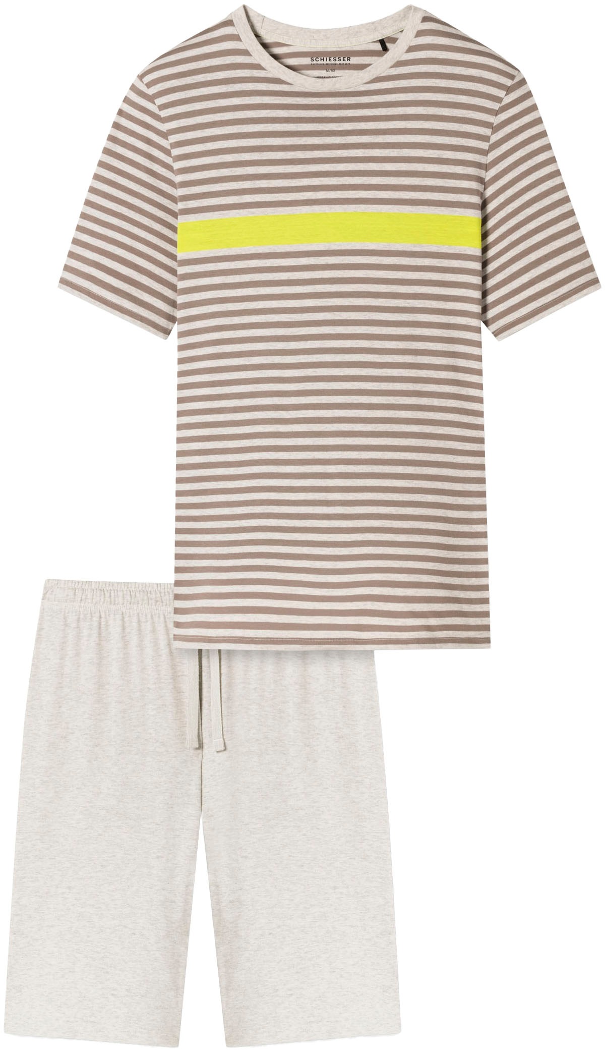 Schiesser Shorty »"Casual Nightwear"«, (2 tlg.), mit farbigem Kontraststreifen und geripptem Rundhalsausschnitt