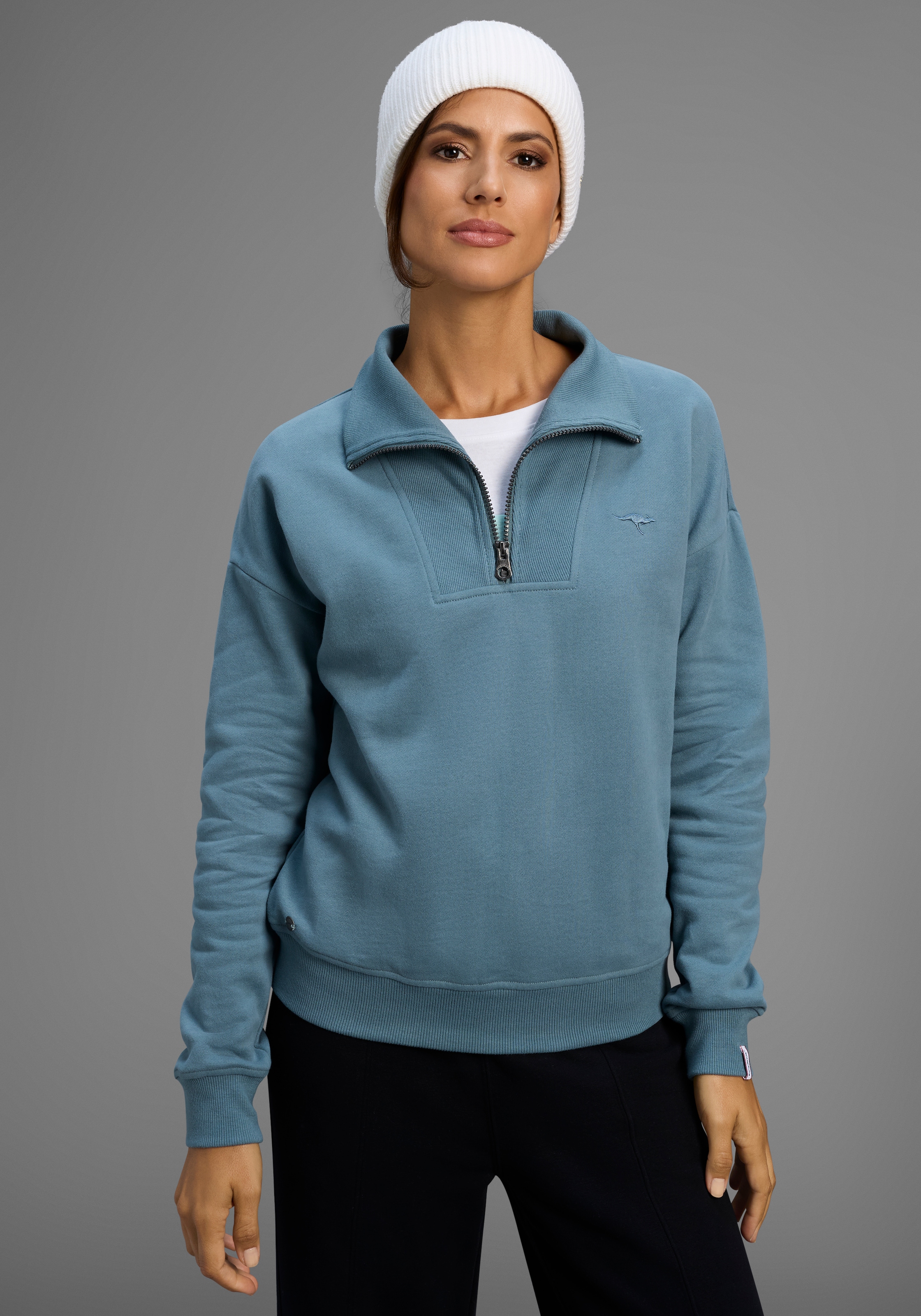 KangaROOS Sweatshirt, mit Troyer-Kragen
