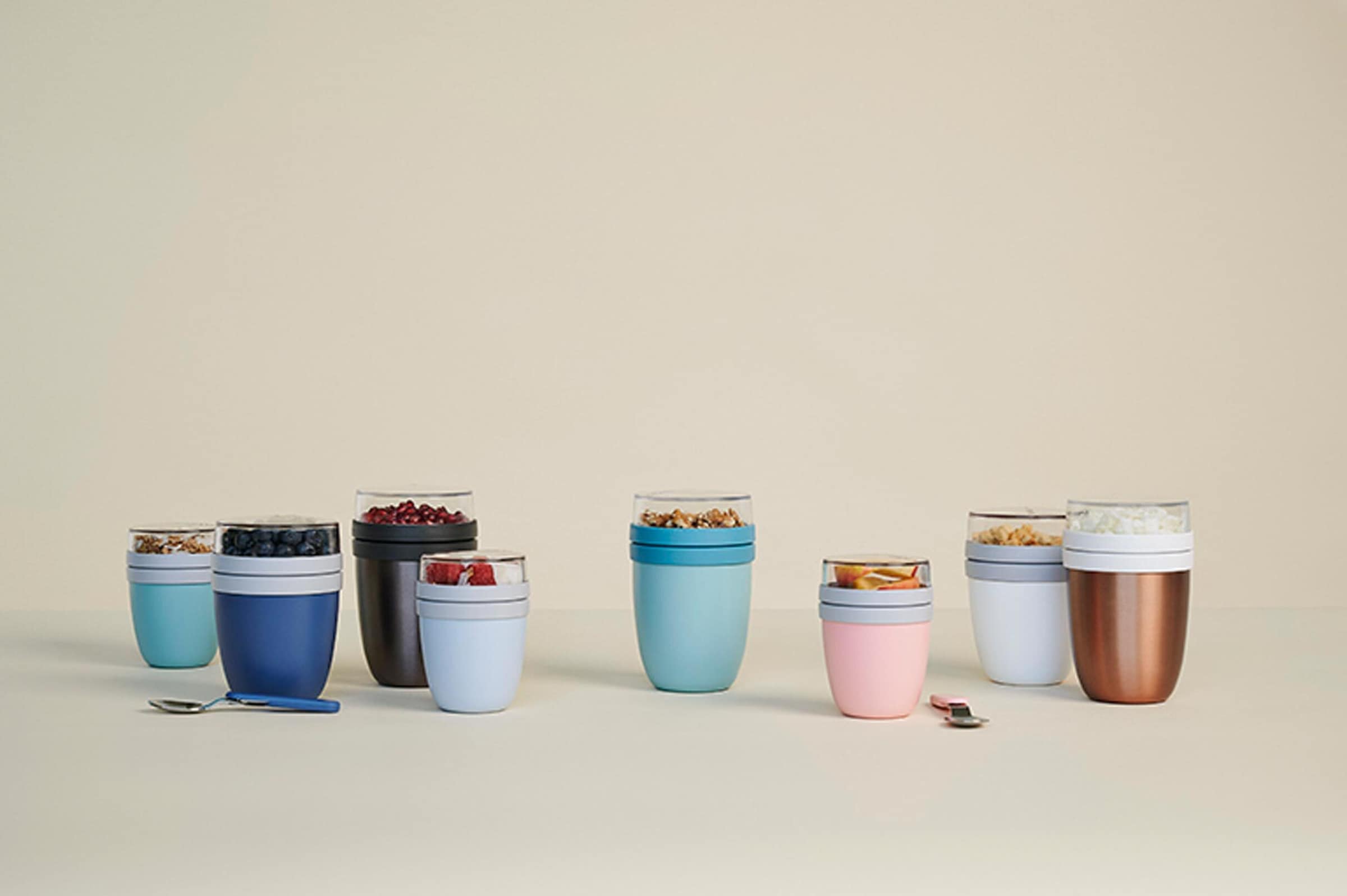 Mepal Lunchbox »Lunchpot mit Snack-Deckel und Klapplöffel Ellipse 500 (+ 200 ml)«, (3 tlg.)
