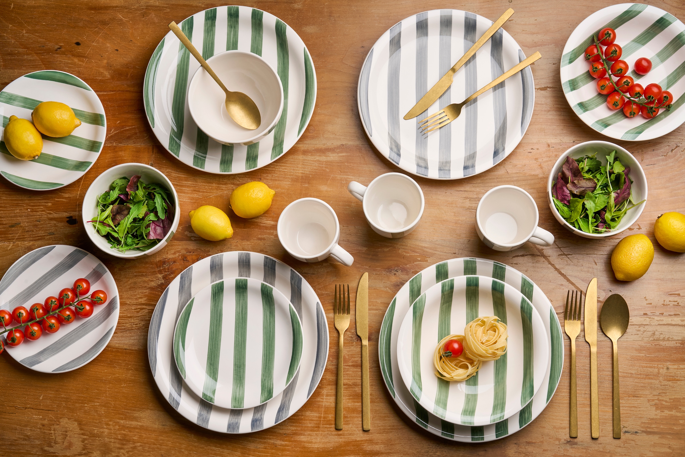 van Well Becher »Kaffeebecher 360 ml Mallorca, 6 Stück« Streifenoptik, spülmaschinen- und mikrowellengeeignet