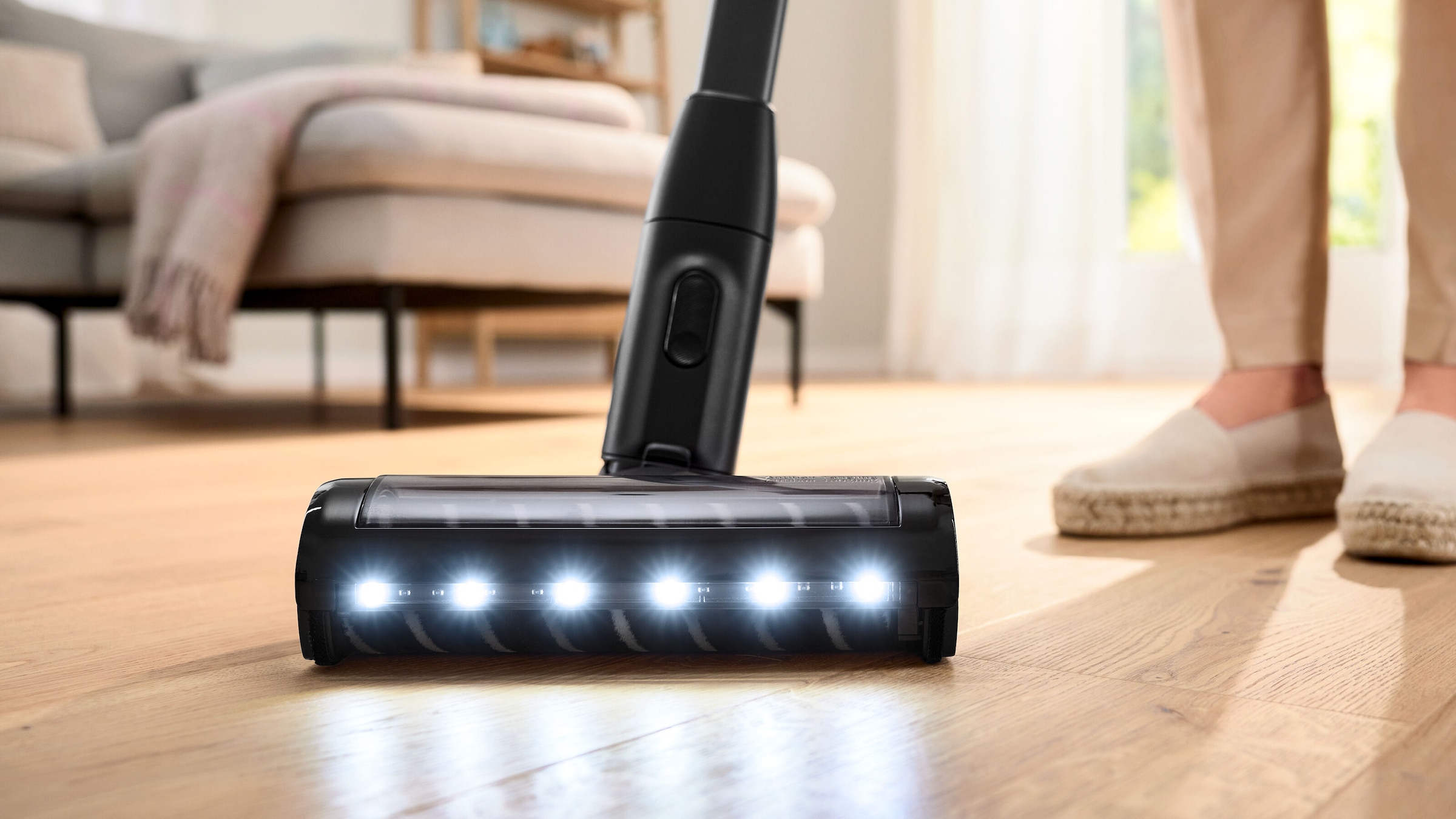 BOSCH Softdüse »Hartboden-Softdüse mit LED-Beleuchtung BHZUNGHF, sanfte Reinigung«, (Packung), ideal für Parkett und Fliesen, Original-Zubehör, schwarz