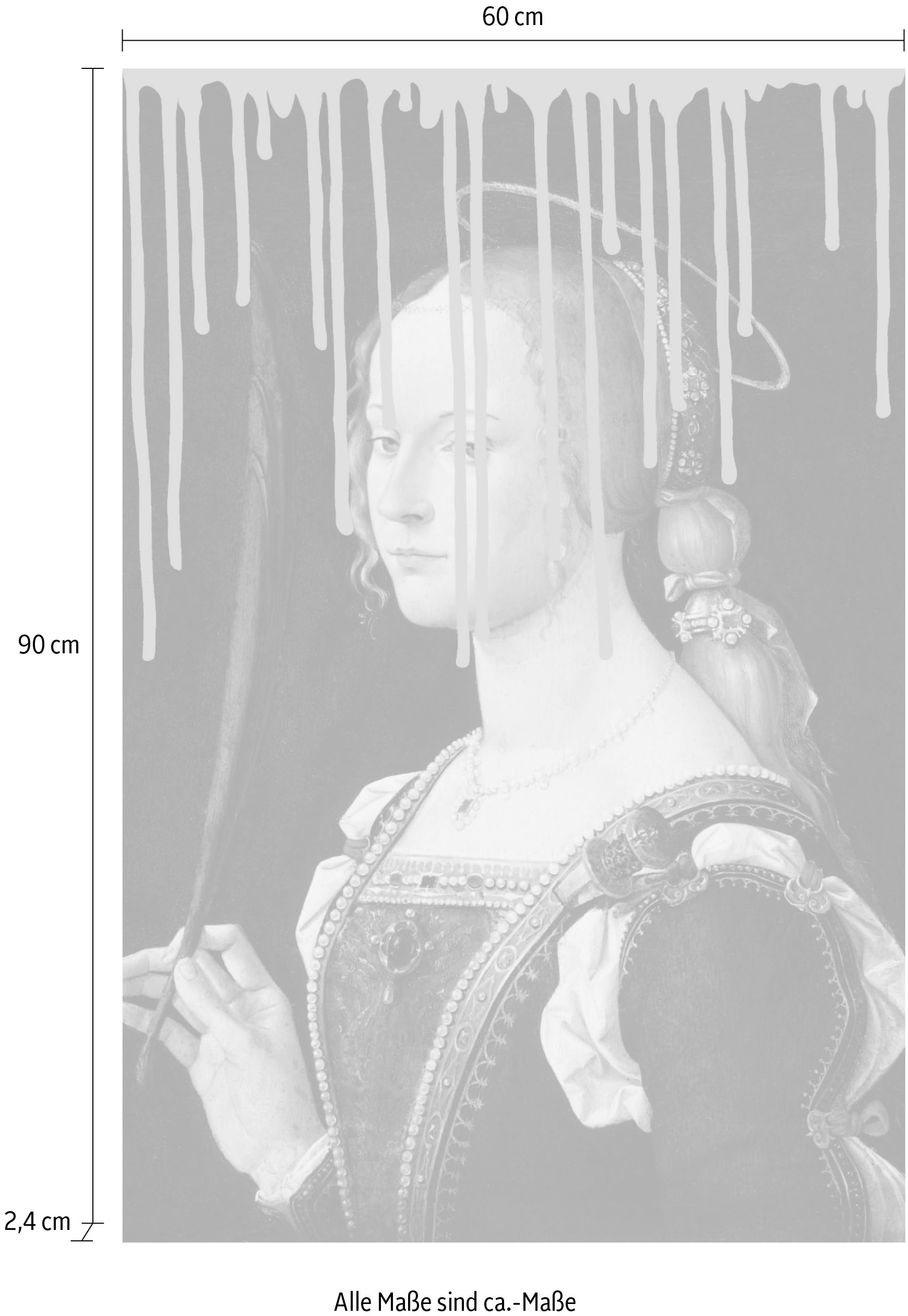 queence Acrylglasbild »Frau mit Farbklecks«, Kunst-Gemälde-Frau-Bilder von Frauen-Historische Persönlichkeiten-Formen, Fine Art-Print in Galeriequalität