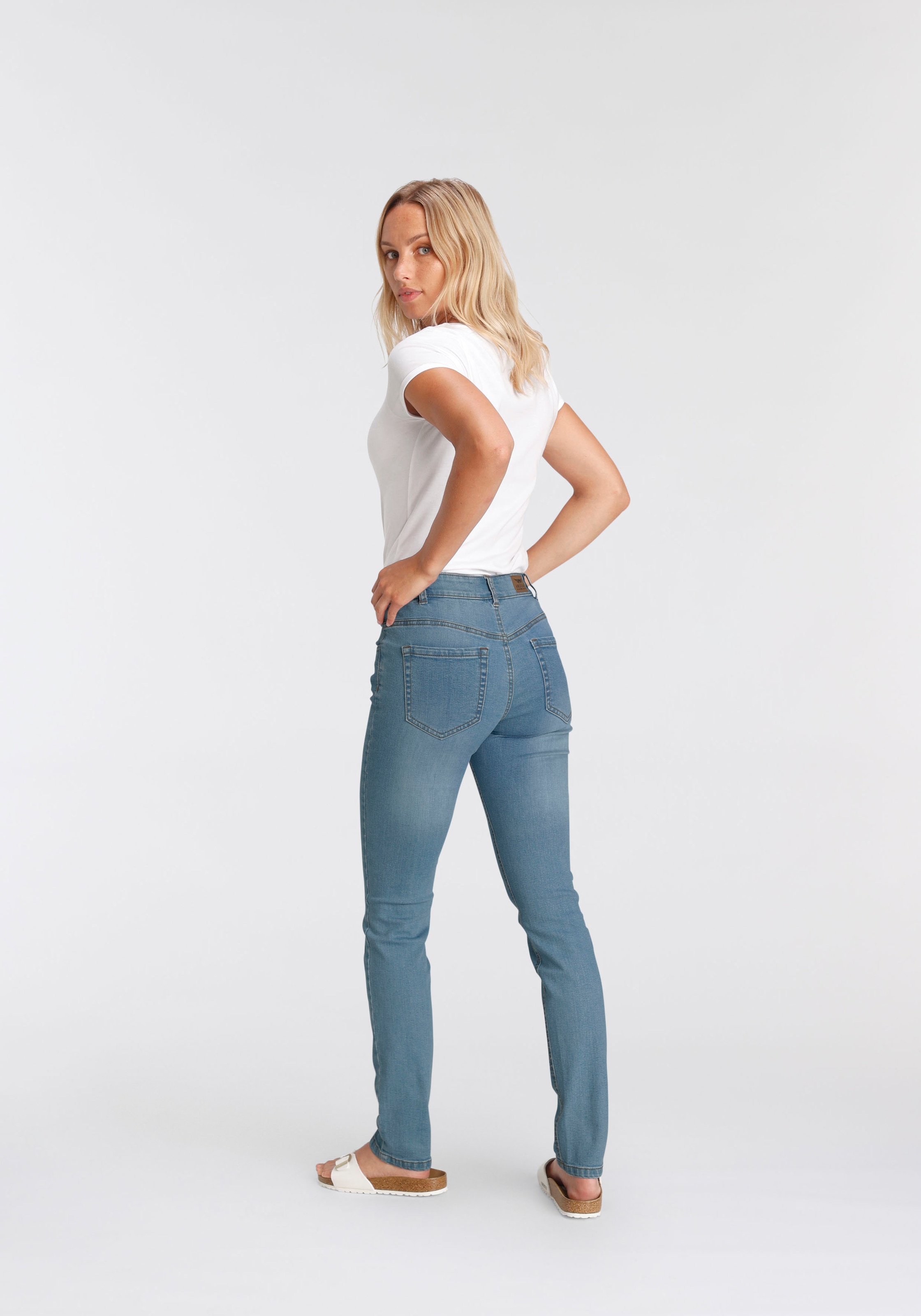 | Waist kaufen High »Bund seitlichem Gummizugeinsatz«, BAUR Slim-fit-Jeans für Arizona mit