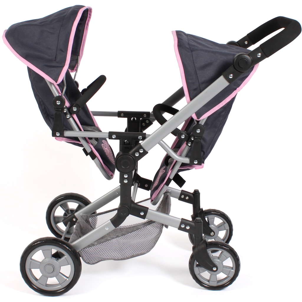 CHIC2000 Puppen-Zwillingsbuggy »Linus Duo, Grau-Navy«