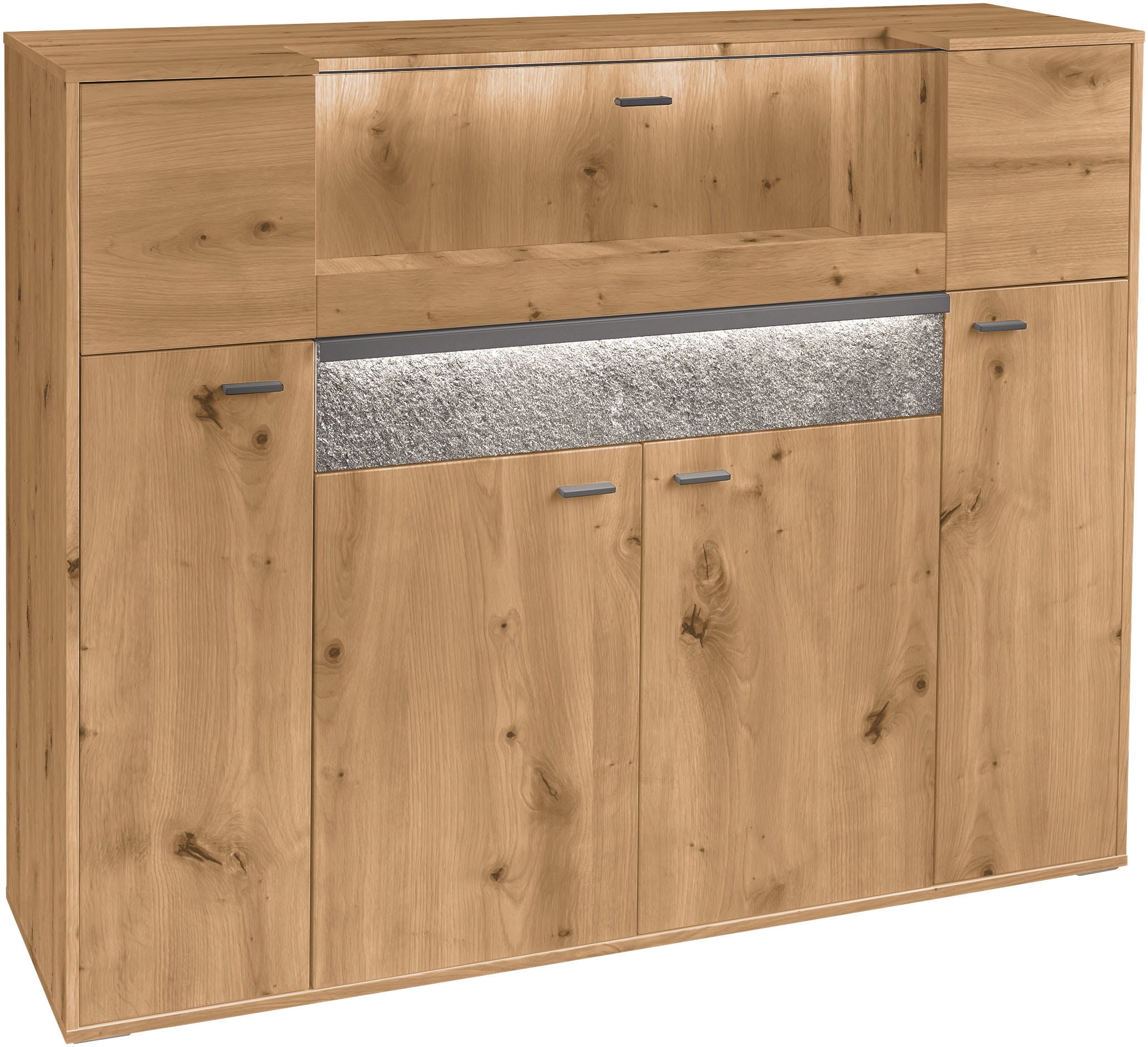 set one by Musterring Highboard "Deltona", inklusive Beleuchtung, Glasklapp günstig online kaufen