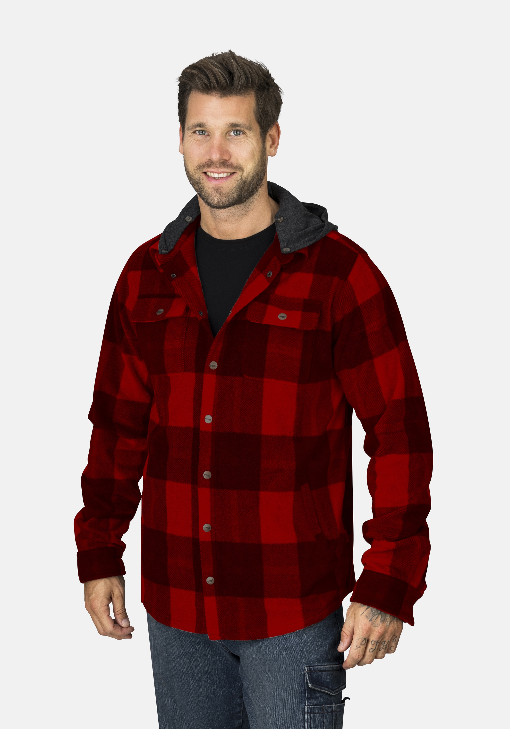 HERO by John Medoox Kapuzenhemd "Overshirt HUNTER Workwear Arbeitshemd mit günstig online kaufen