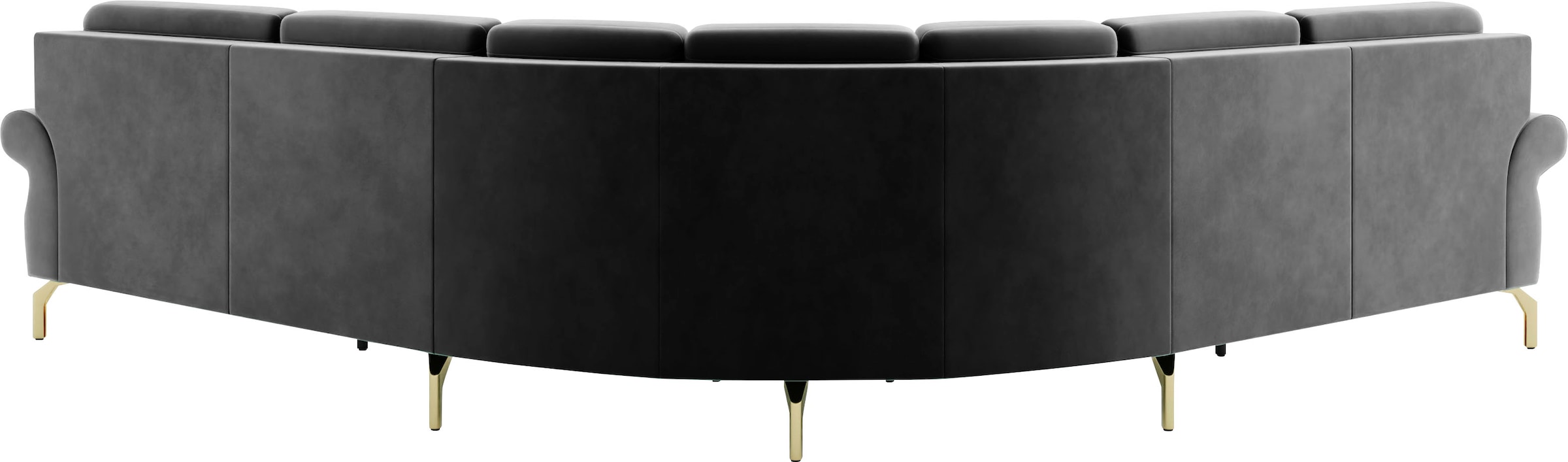 sit&more Ecksofa »Orient 1 L-Form«, inkl. 4 Zierkissen mit Strass-Stein, goldfarbene Metallfüße