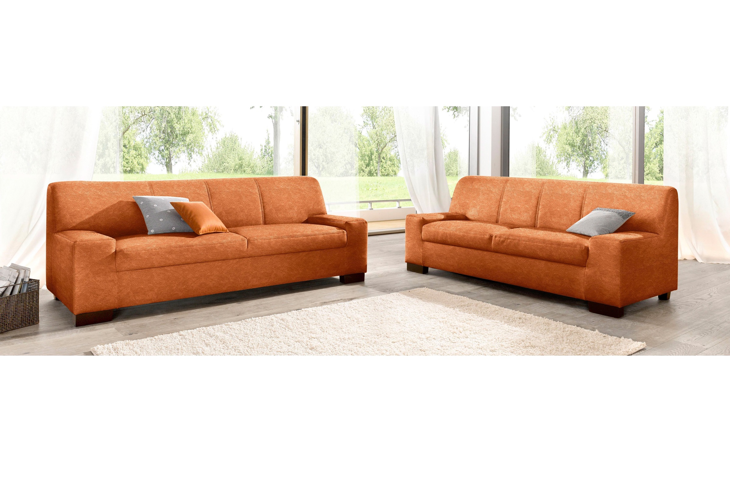 DOMO collection Polstergarnitur "Norma kubisch und zeitlos" Set, 2 Stk. tlg günstig online kaufen