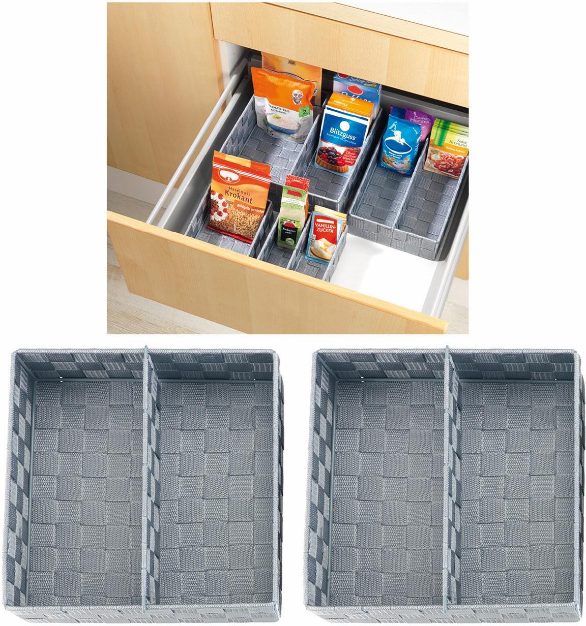 WENKO Organizer »Adria«, (Set, 2 St.), Trennwände variabel einstellbar