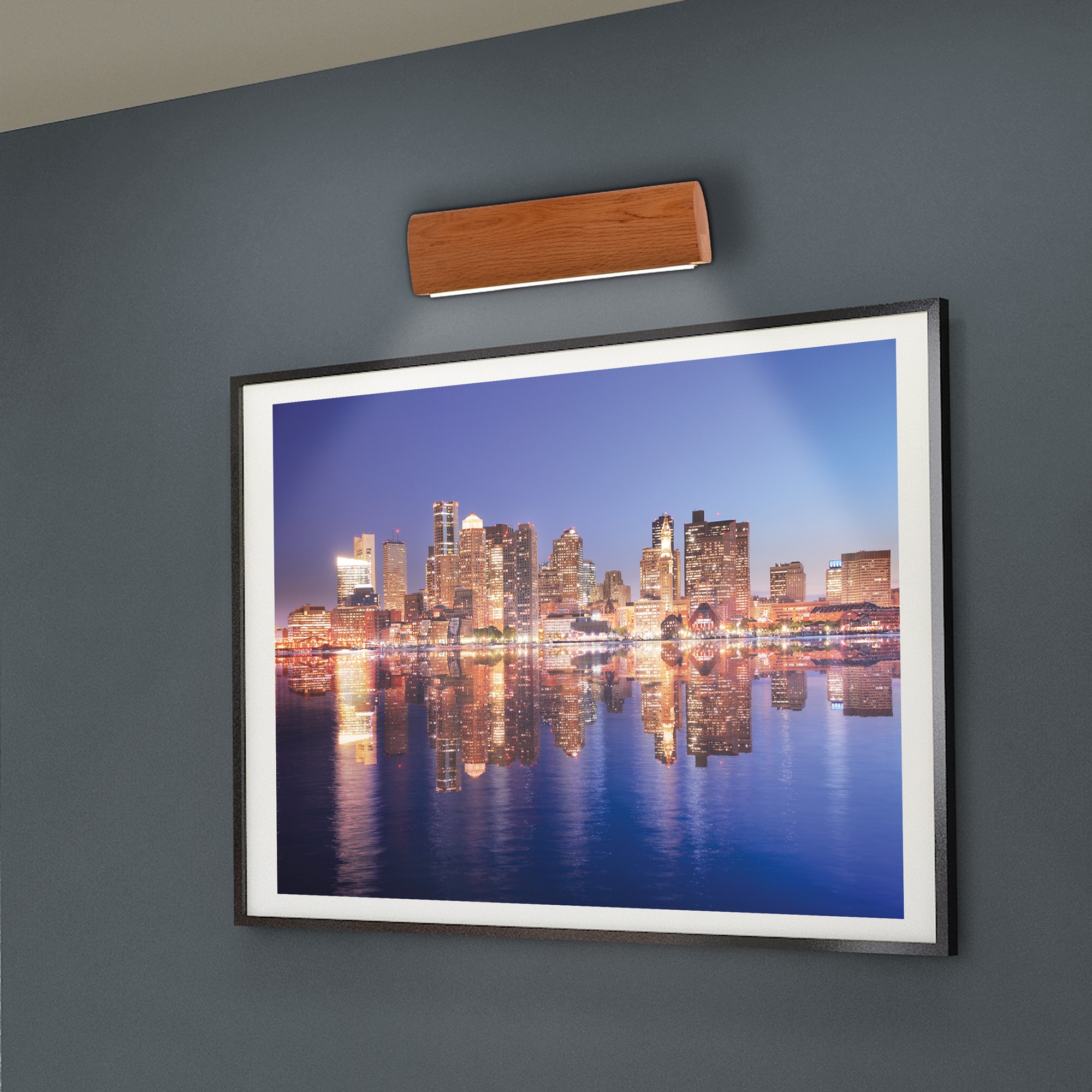 näve LED Wandleuchte »Rondo«, 1 flammig, Leuchtmittel LED-Modul | LED fest integriert, Schirm Eichenholz, L: 35cm, warmweißes Licht, abgerundete Form