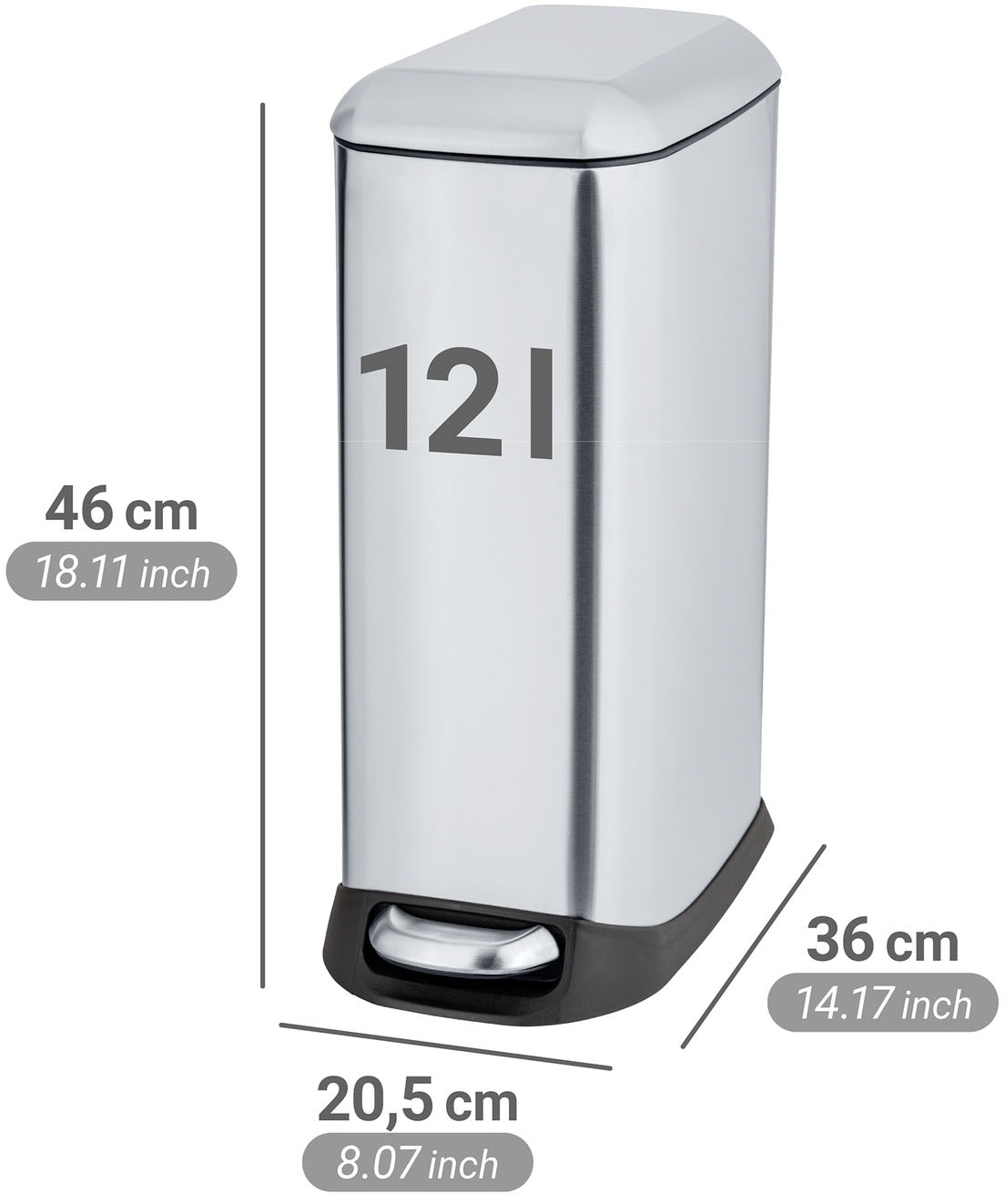 WENKO Mülleimer »Modell Design« 1 Behälter Abfalleimer mit Absenkautomatik und herausnehmbarem Einsatz