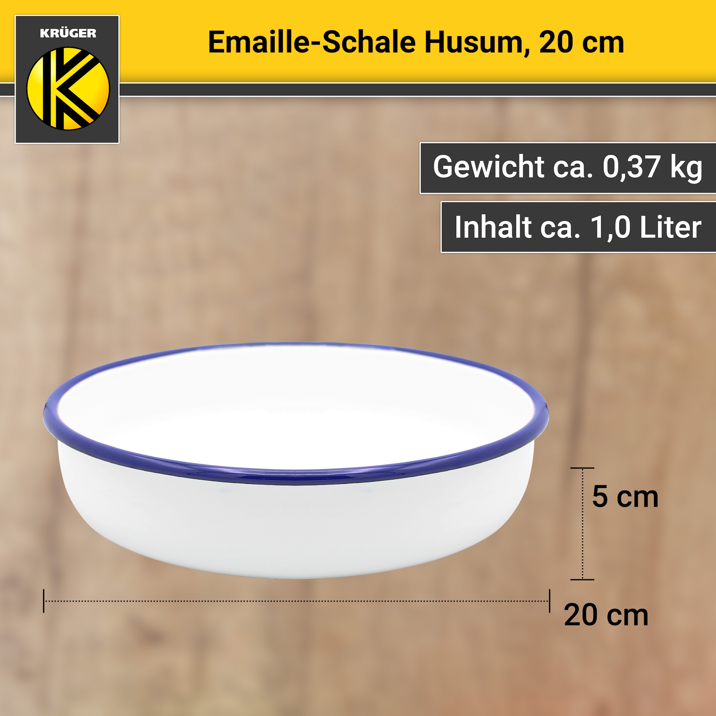 Krüger Schale »Husum«, 1 tlg., aus Emaille, Ø 20 cm