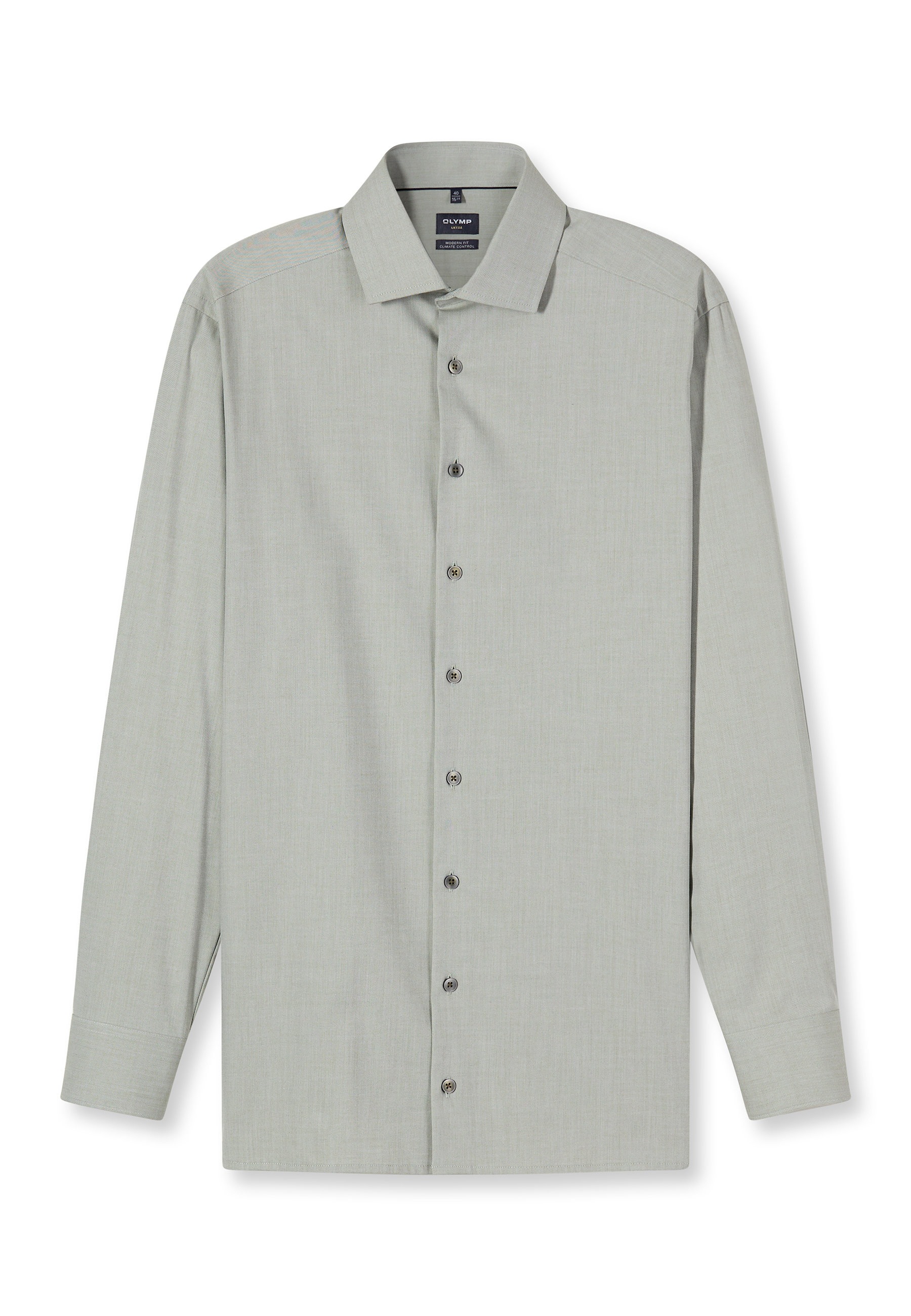 Businesshemd OLYMP "OLYMP Luxor 24/Seven, modern fit, Global Kent", Herren, Gr. 45, Normaler Arm, mint, 64% Baumwolle, 27% Polyester, 9% Elasthan, Hemden