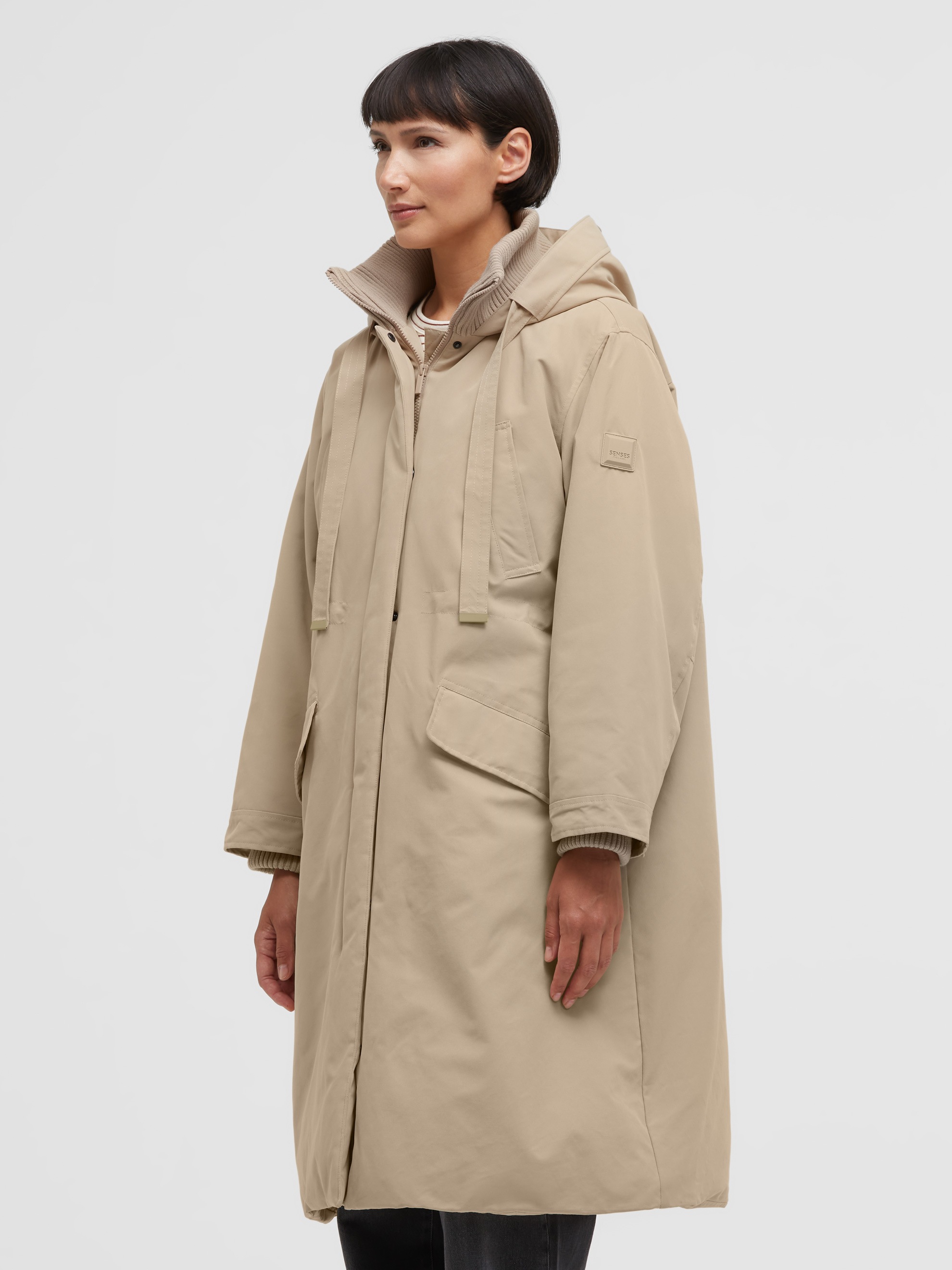 SENSES.THE LABEL Parka mit Kapuze mit Zwei-Wege-Reißverschluss