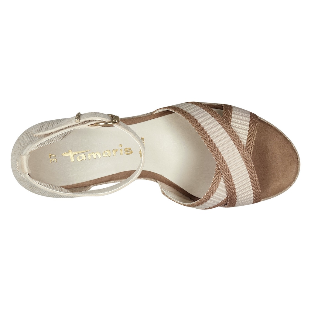 Tamaris Keilsandalette, im maritimen Look