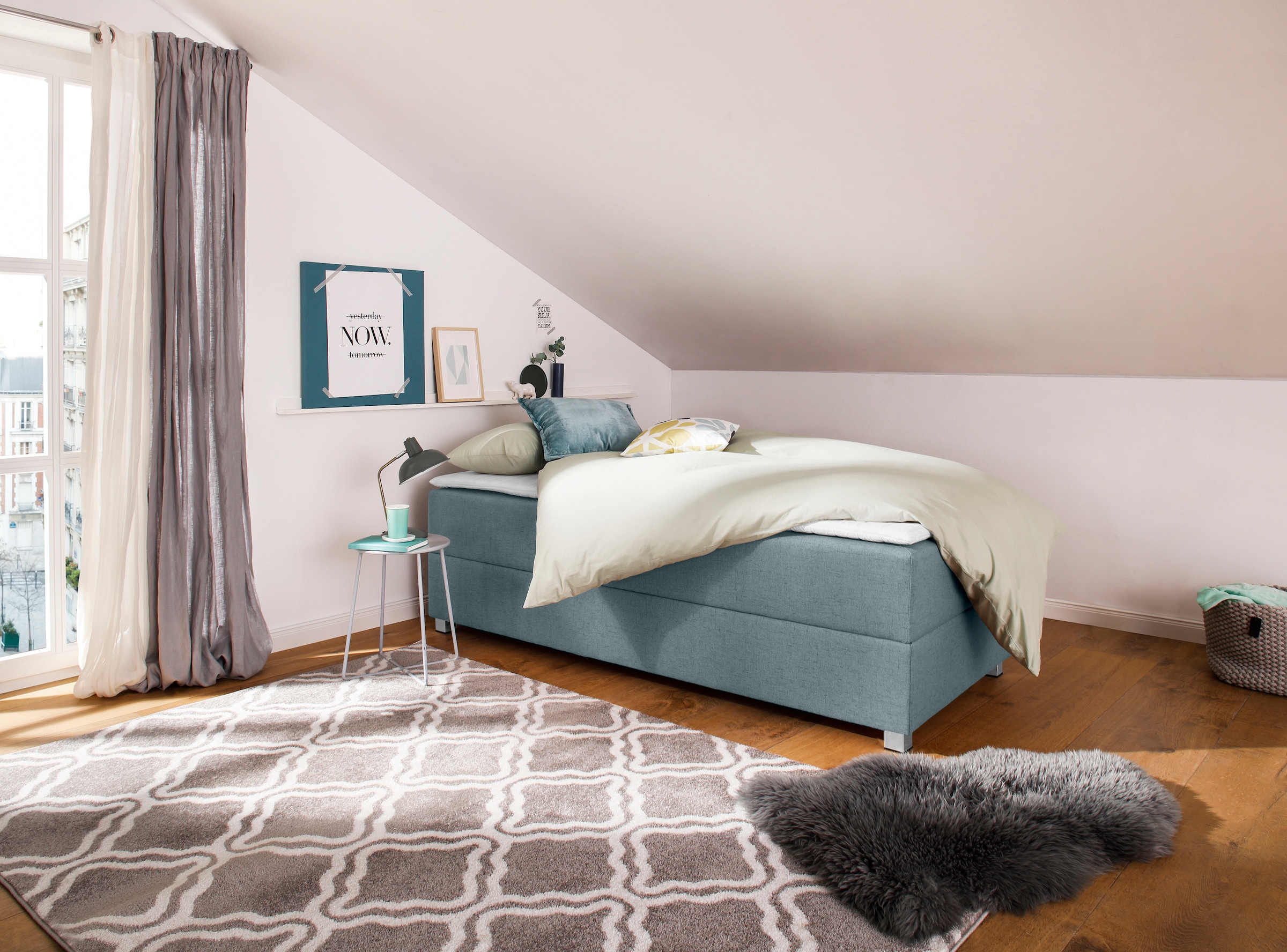 Home affaire Boxbett "Alexis" ohne Kopfteil - ideal für Räume mit Dachschrägen; in 4 Breiten