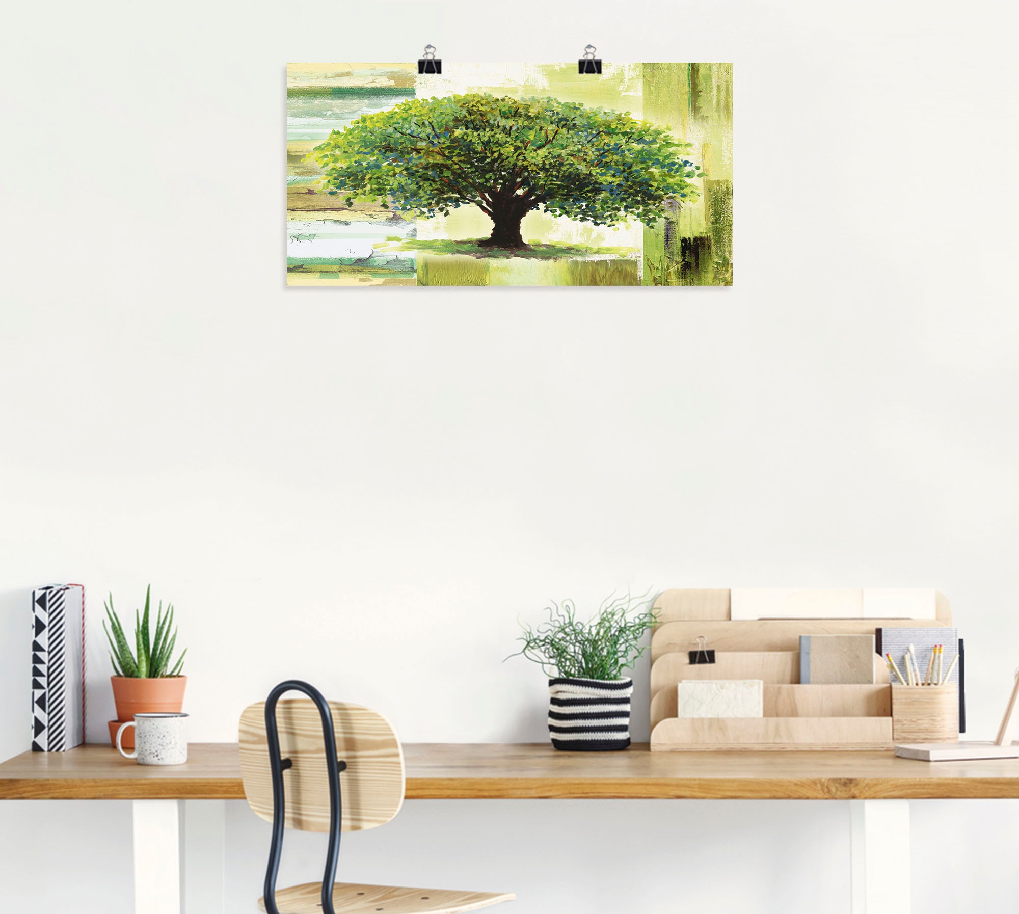 Artland Wandbild »Frühlingsbaum auf abstraktem Hintergrund«, Bäume, (1 St.), als Alubild, Outdoorbild, Leinwandbild, Poster in verschied. Größen