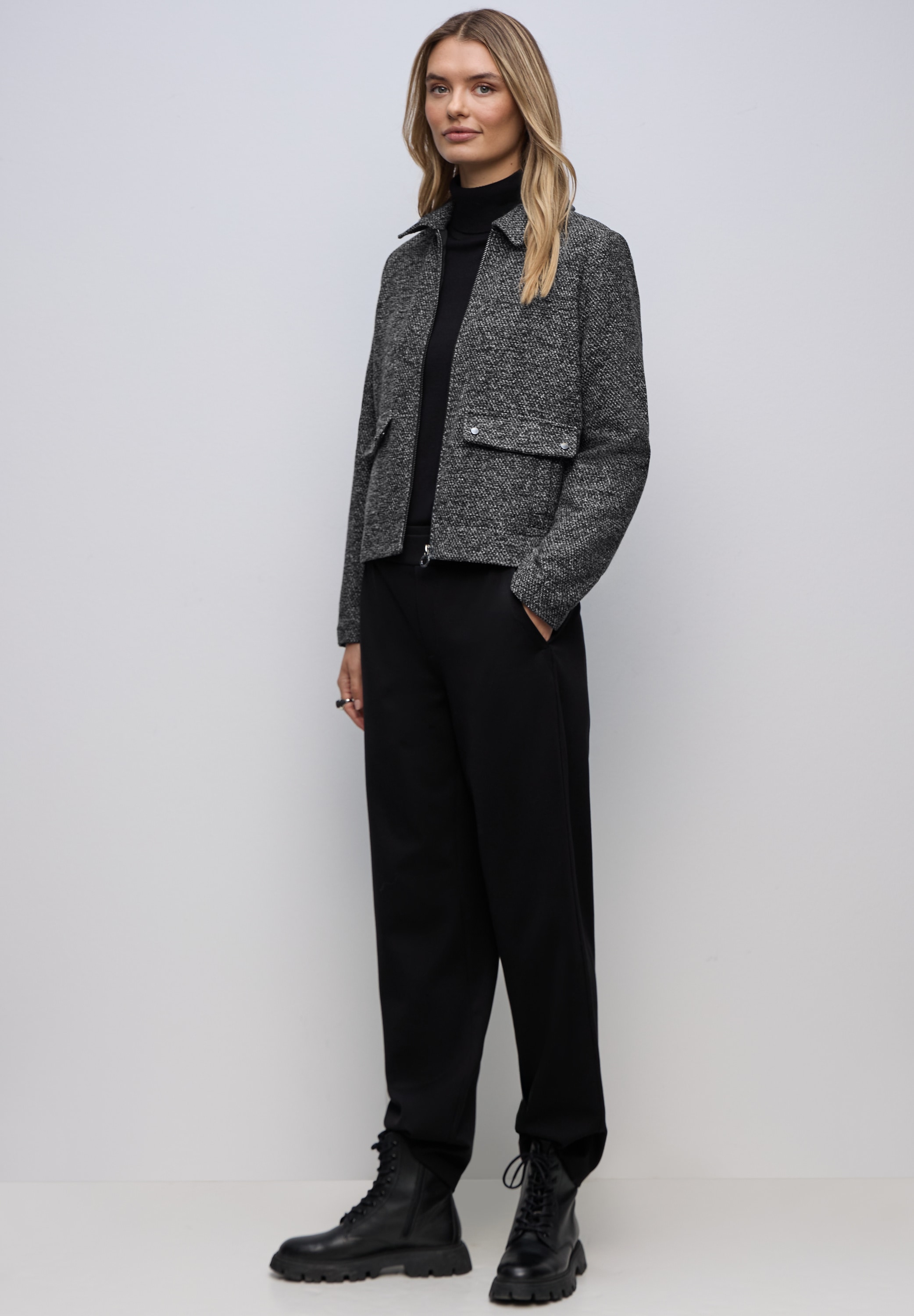 STREET ONE Kurzjacke ohne Kapuze mit Elastiksaum