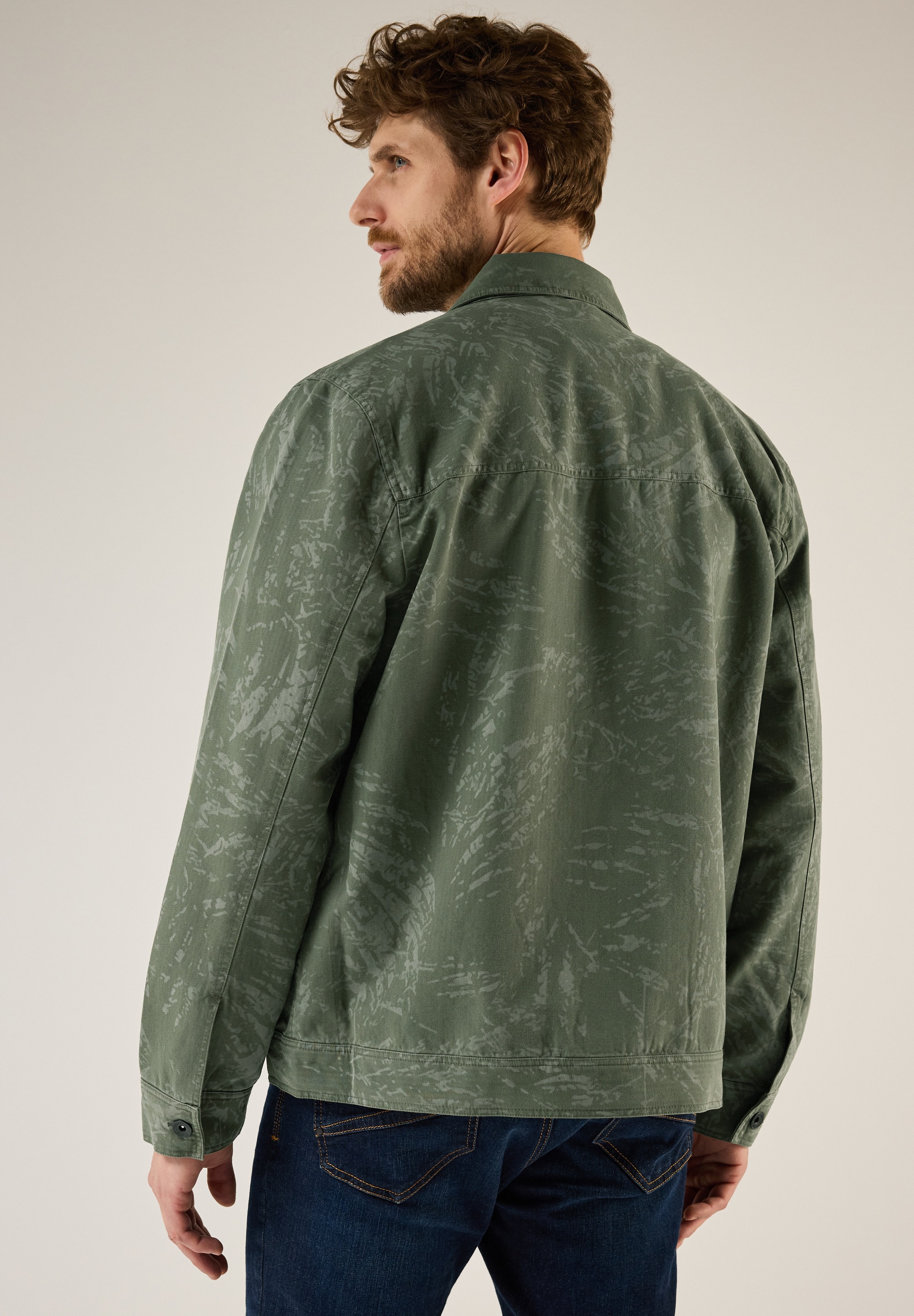 STREET ONE MEN Cargojacke, ohne Kapuze, mit allover Print