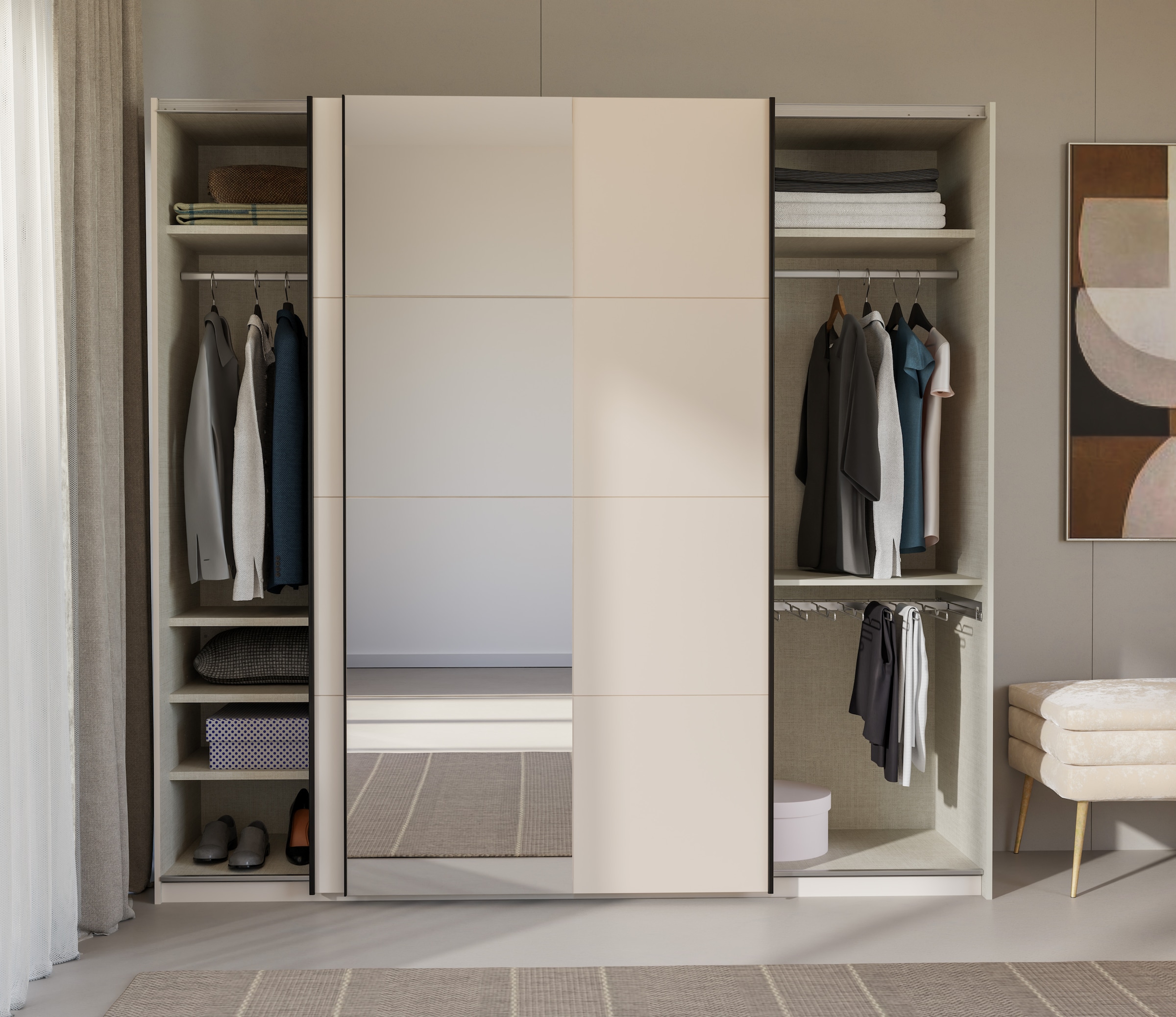 FORTE Schwebetürenschrank »Ingalil«, Höhe 2,10 mtr., stehende Montage