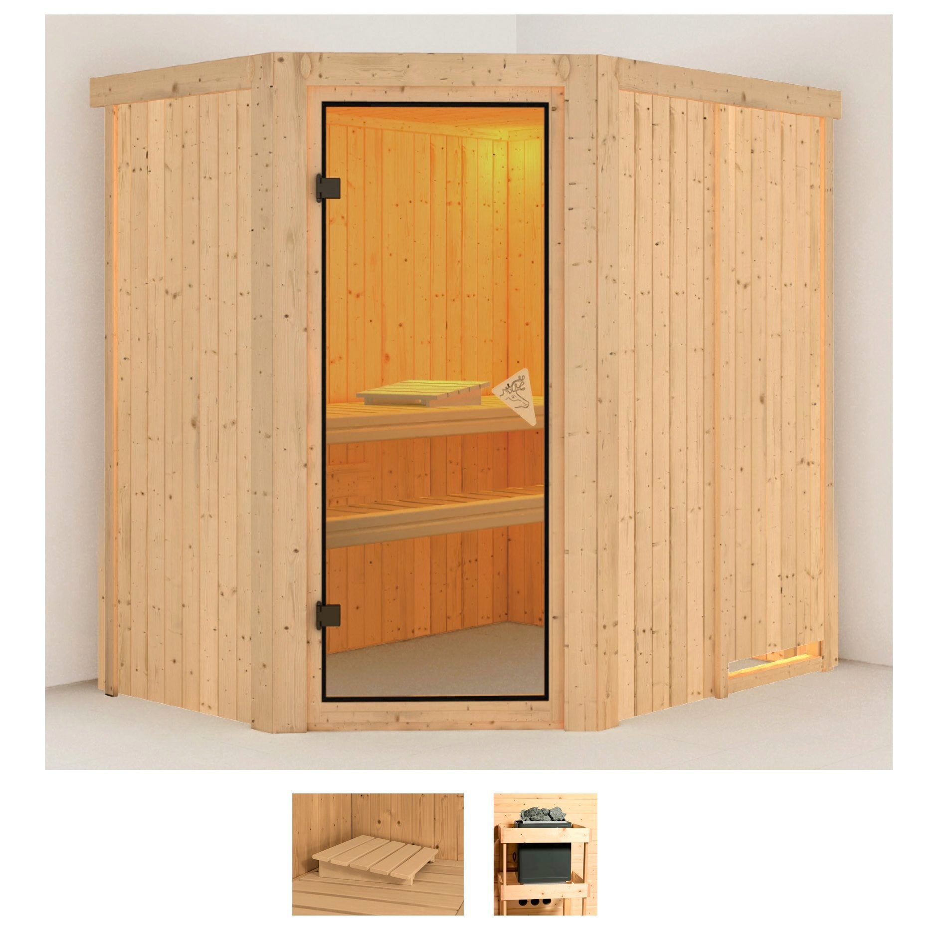 Karibu Sauna "Swantje" Set, ohne Ofen