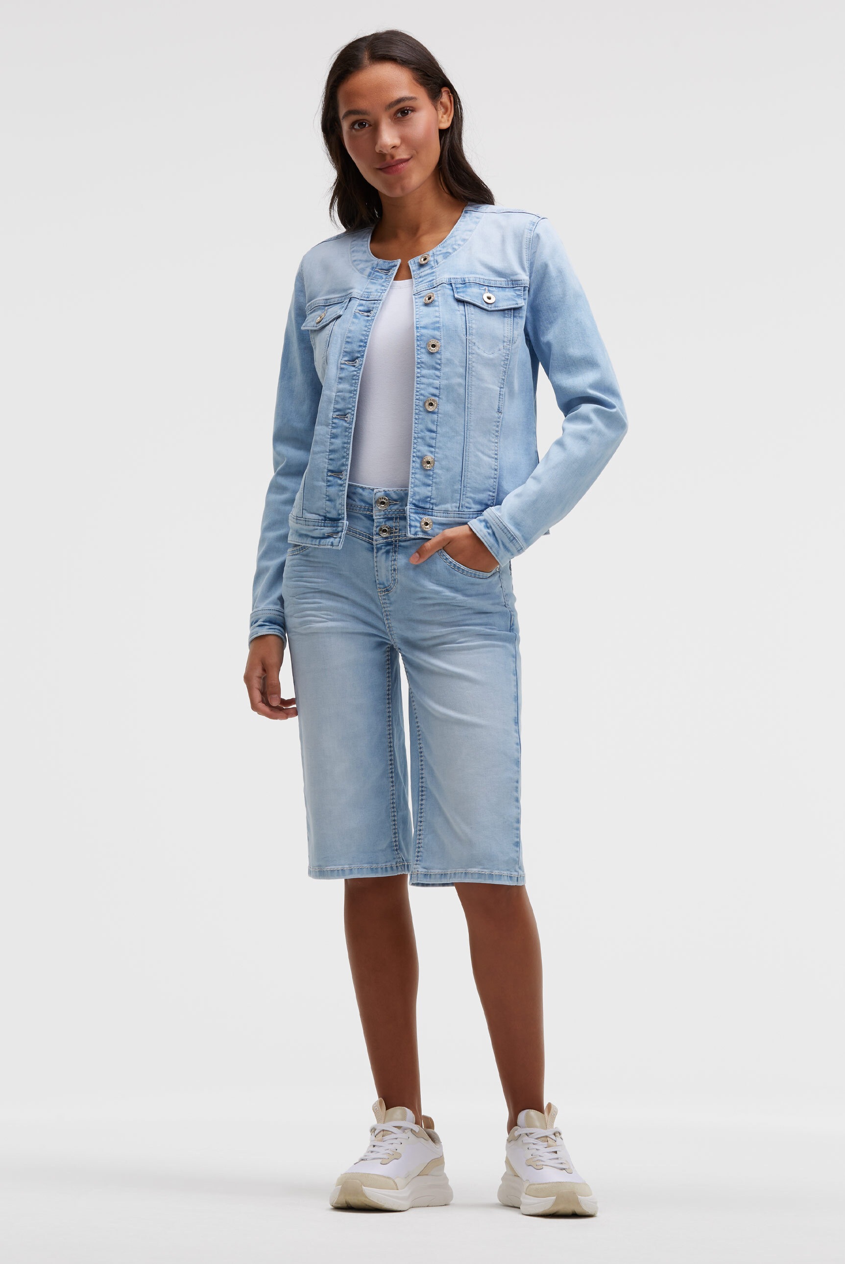 SOCCX Jeansjacke ohne Kapuze mit Brusttaschen