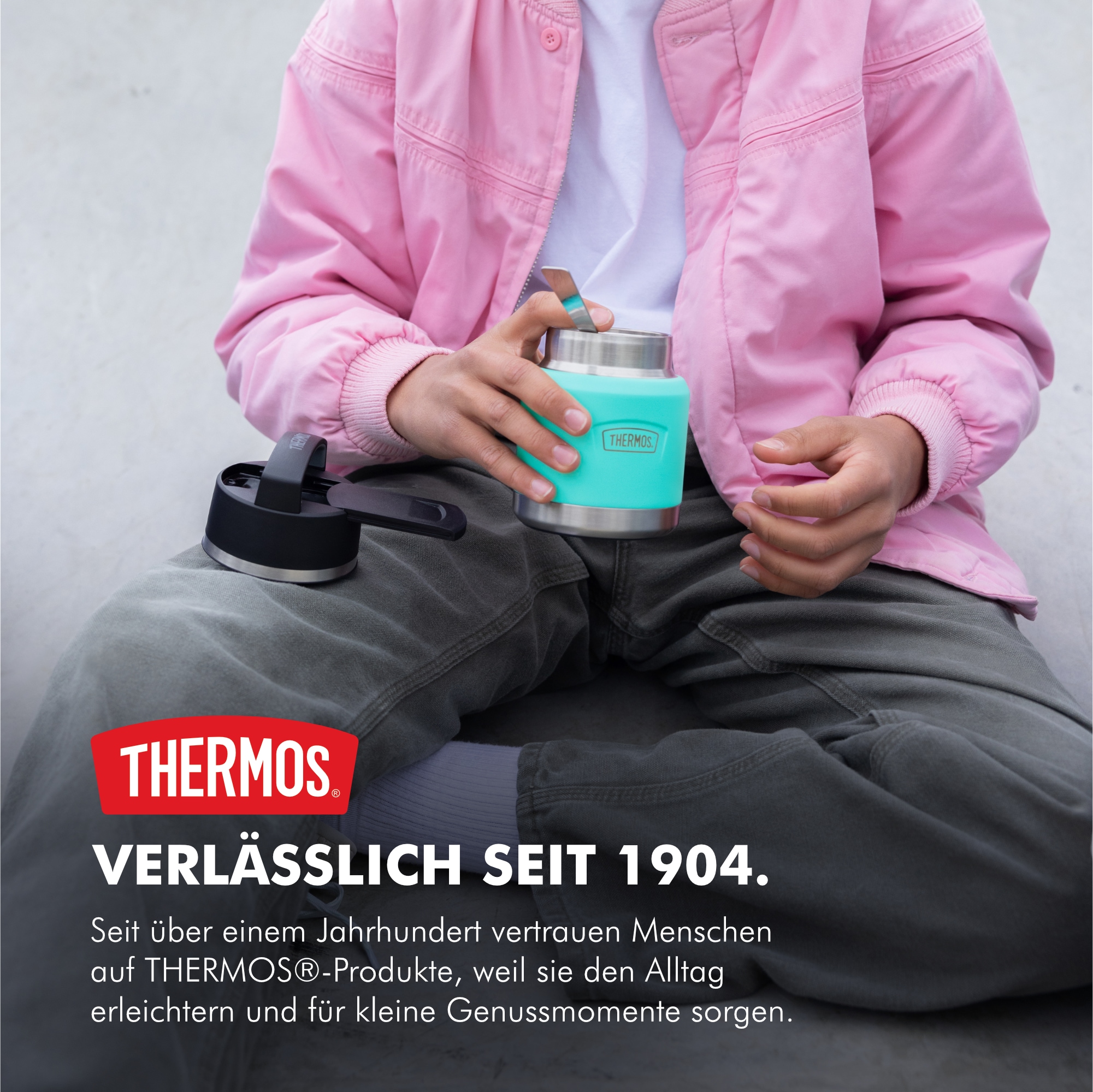 THERMOS Thermobehälter »ICON FOOD JAR, Thermobehälter für Essen, spülmaschinenfest« 0,35l, 12h heiß & 16h kalt, dicht & auslaufsicher, mit Löffel