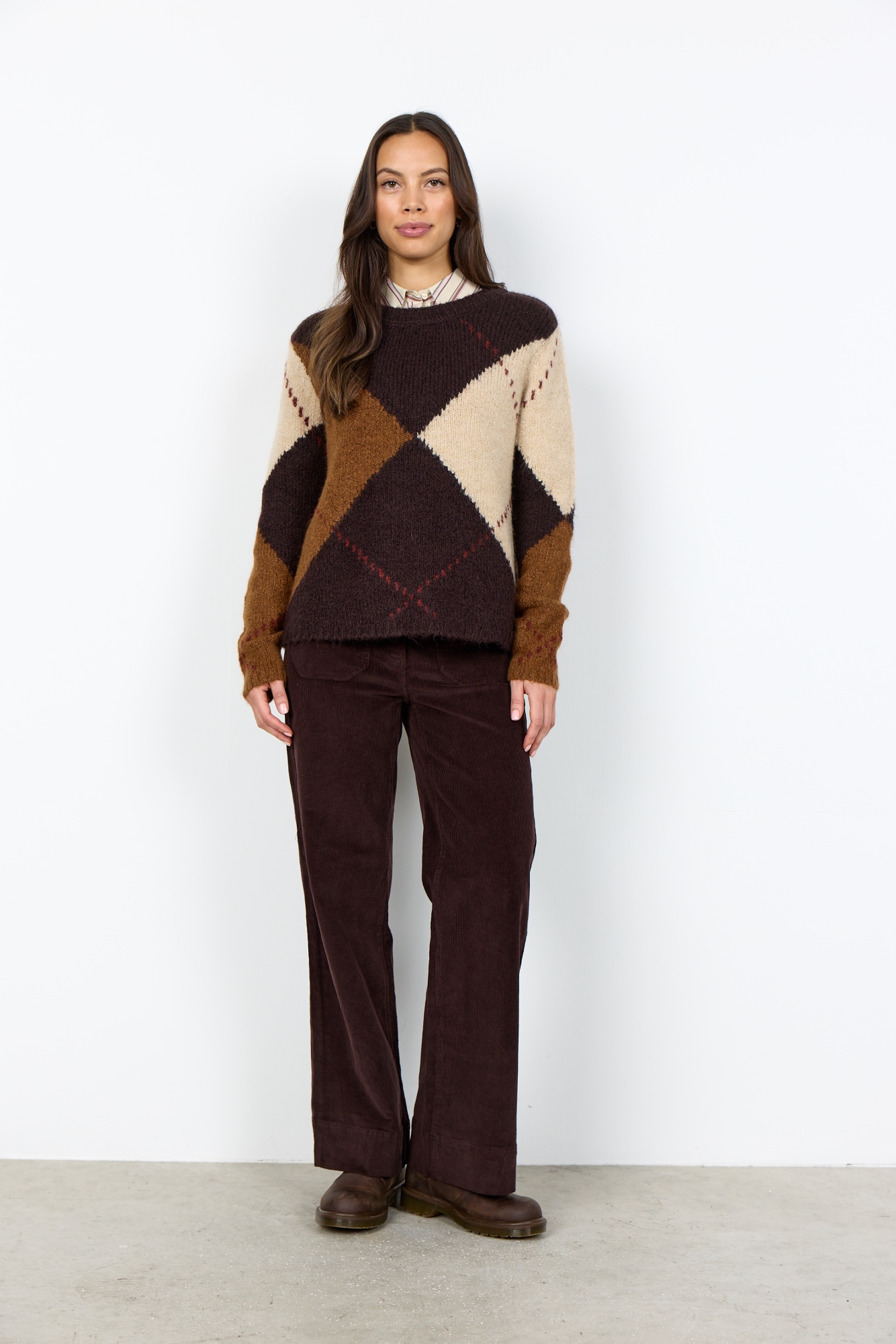 soyaconcept Strickpullover »SC-HACER 2 - YD« Materialmix, mit Argyl Strickmuster