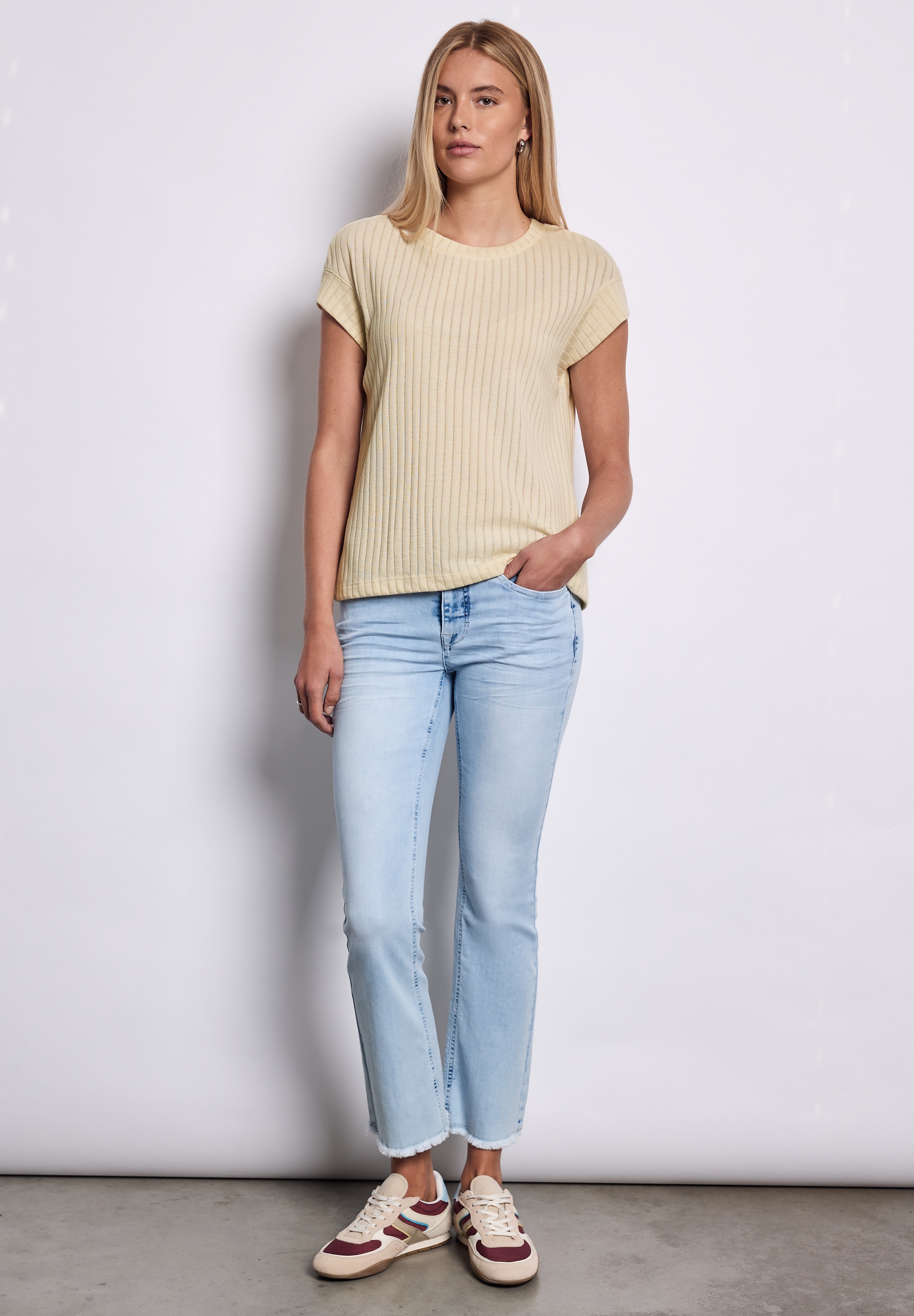 STREET ONE STUDIO T-Shirt, aus softem Materialmix