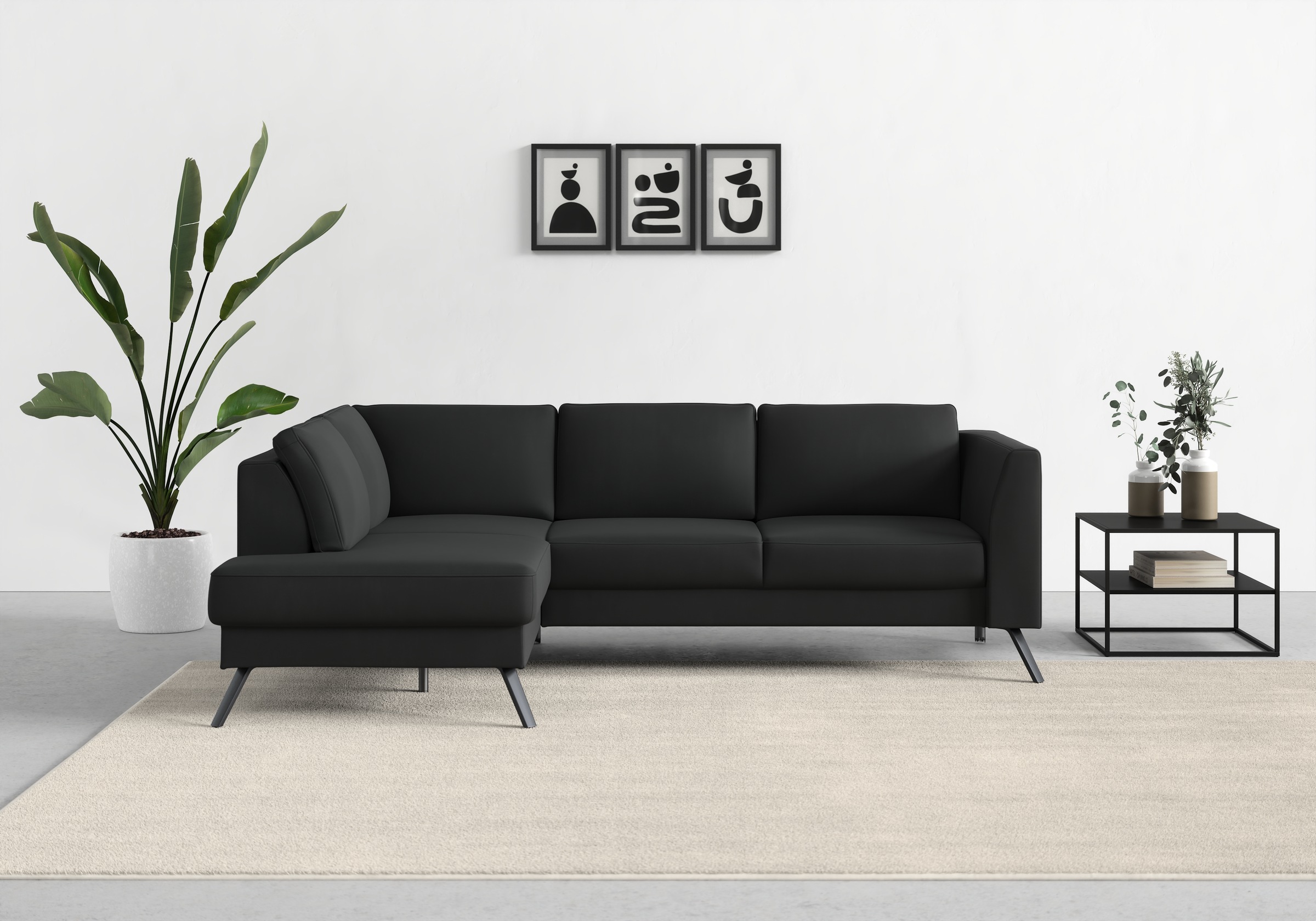 sit&more Ecksofa »Lindholm L-Form«, mit Sitztiefenverstellung und Federkern