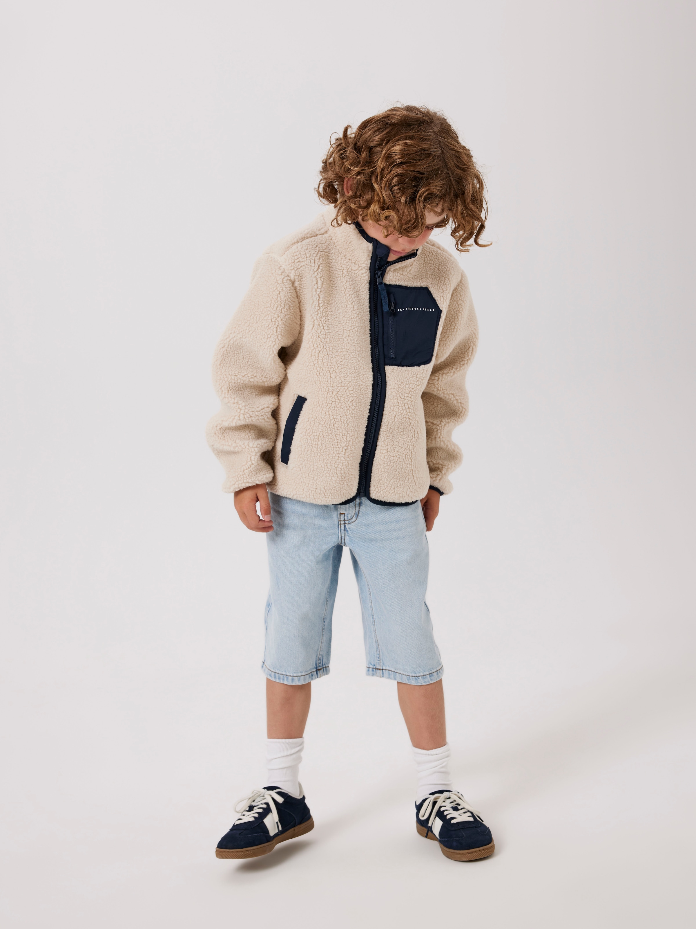 Name It Strickfleecejacke »NKNMATTIA SHERPA JACKET PB«, ohne Kapuze