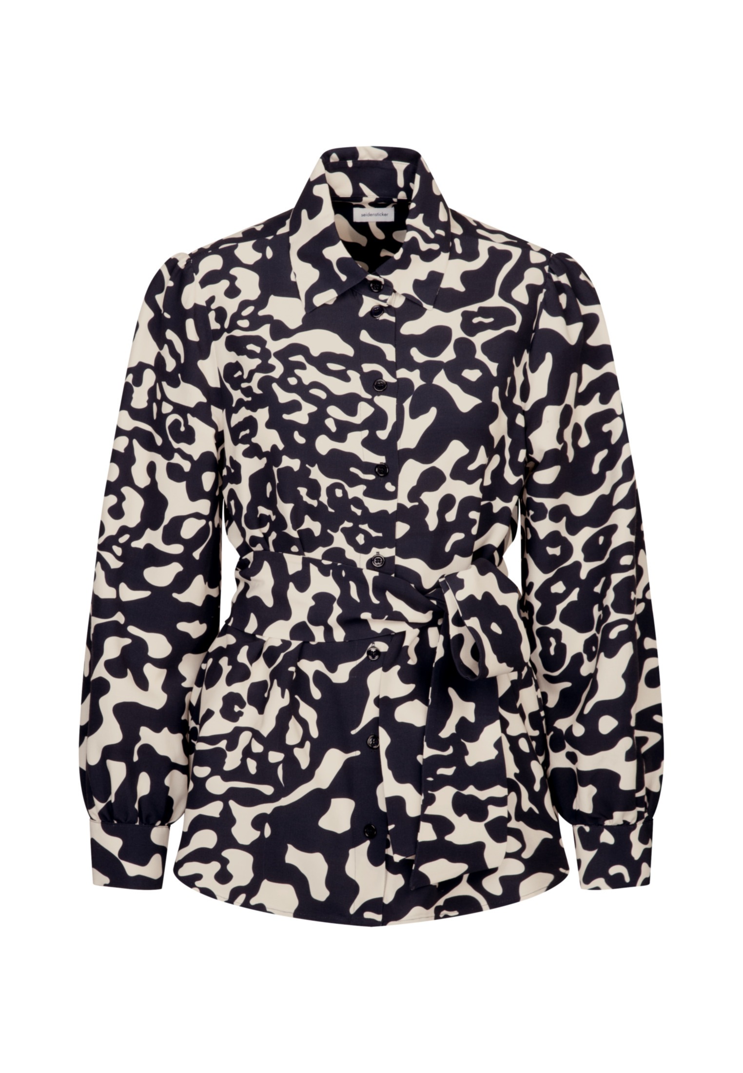 seidensticker Hemdbluse »Schwarze Rose«, Langarm Kragen Animal