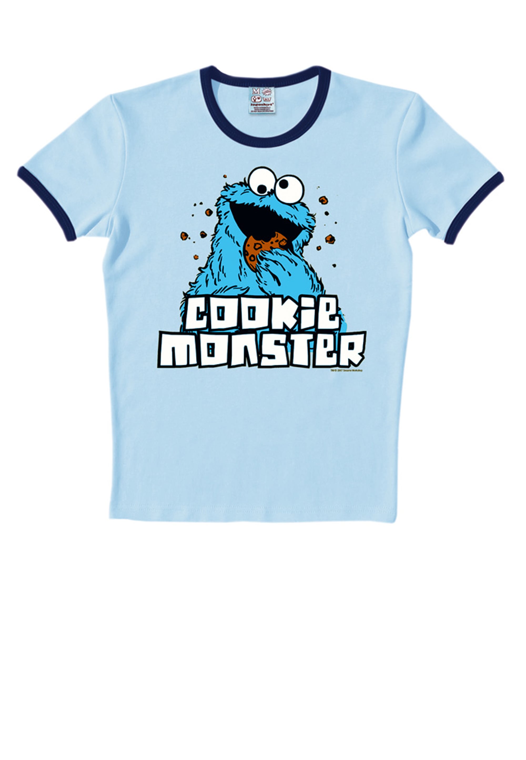 LOGOSHIRT T-Shirt »Cookie Monster«, mit farblich abgesetzten Bündchen