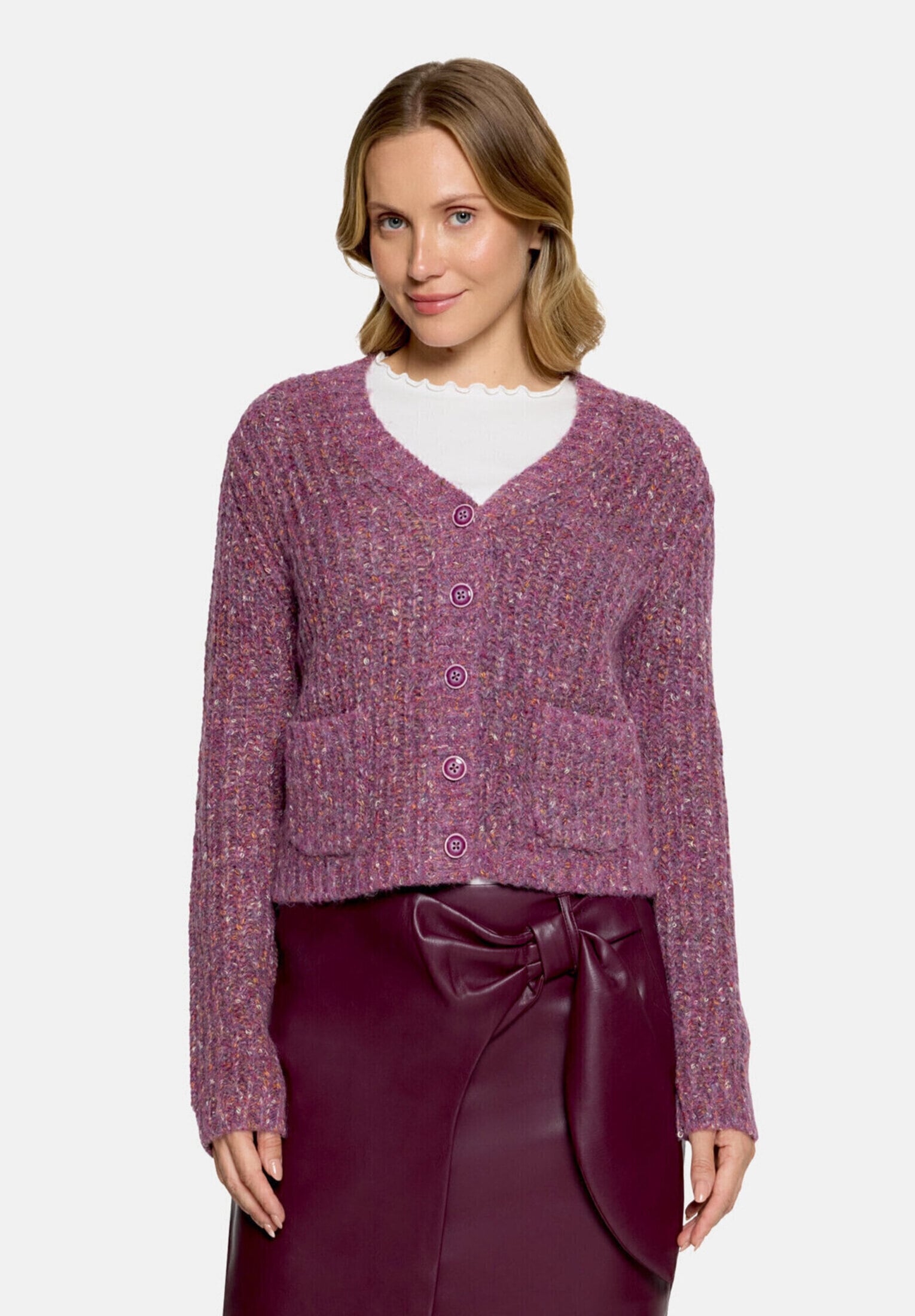 Cartoon Strickjacke »Damen mit V-Ausschnitt« 1