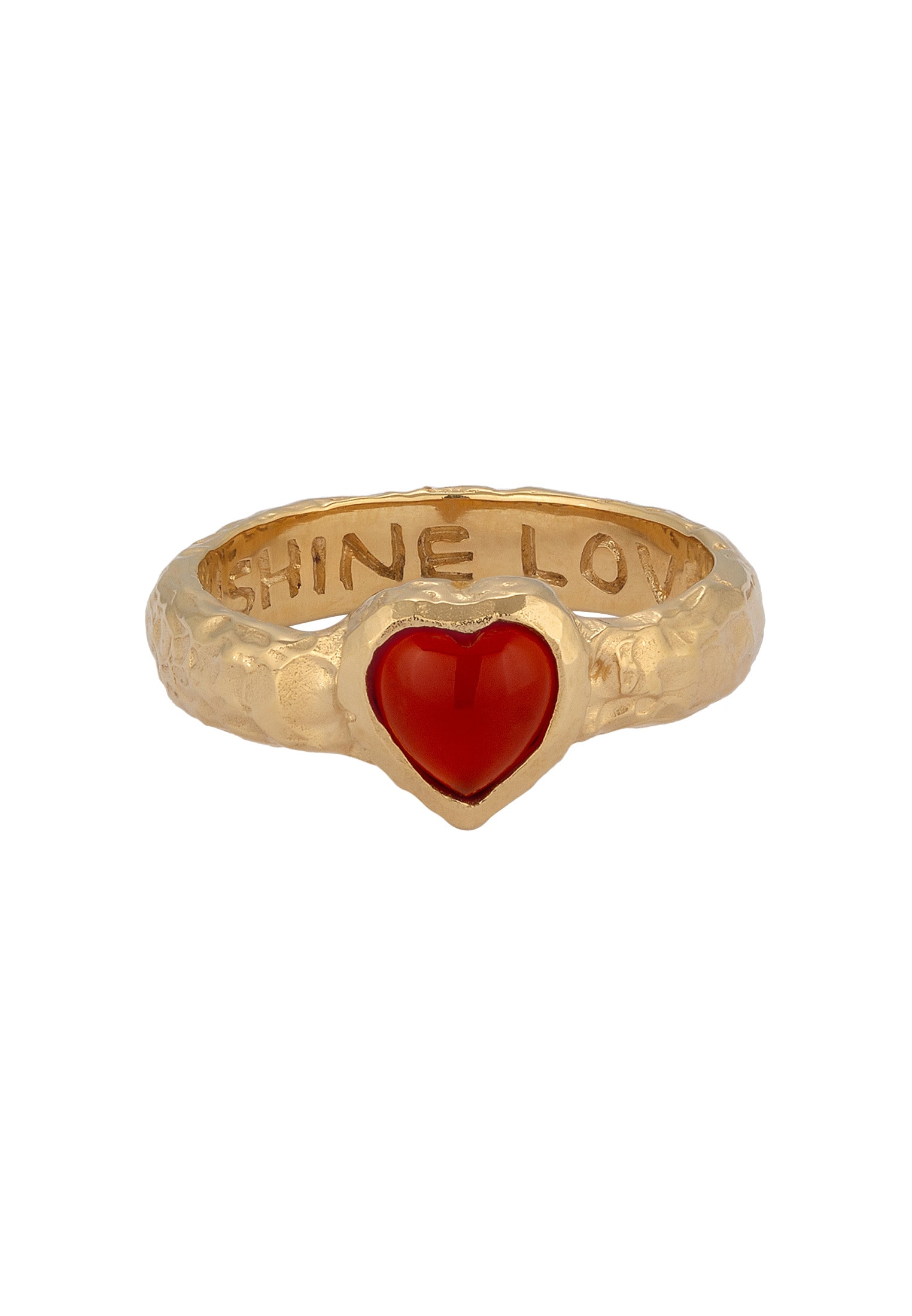 HAZE & GLORY Silberring »Ring Herz Onyx Rot 925 Sterling Silber - Heart Over Heels«