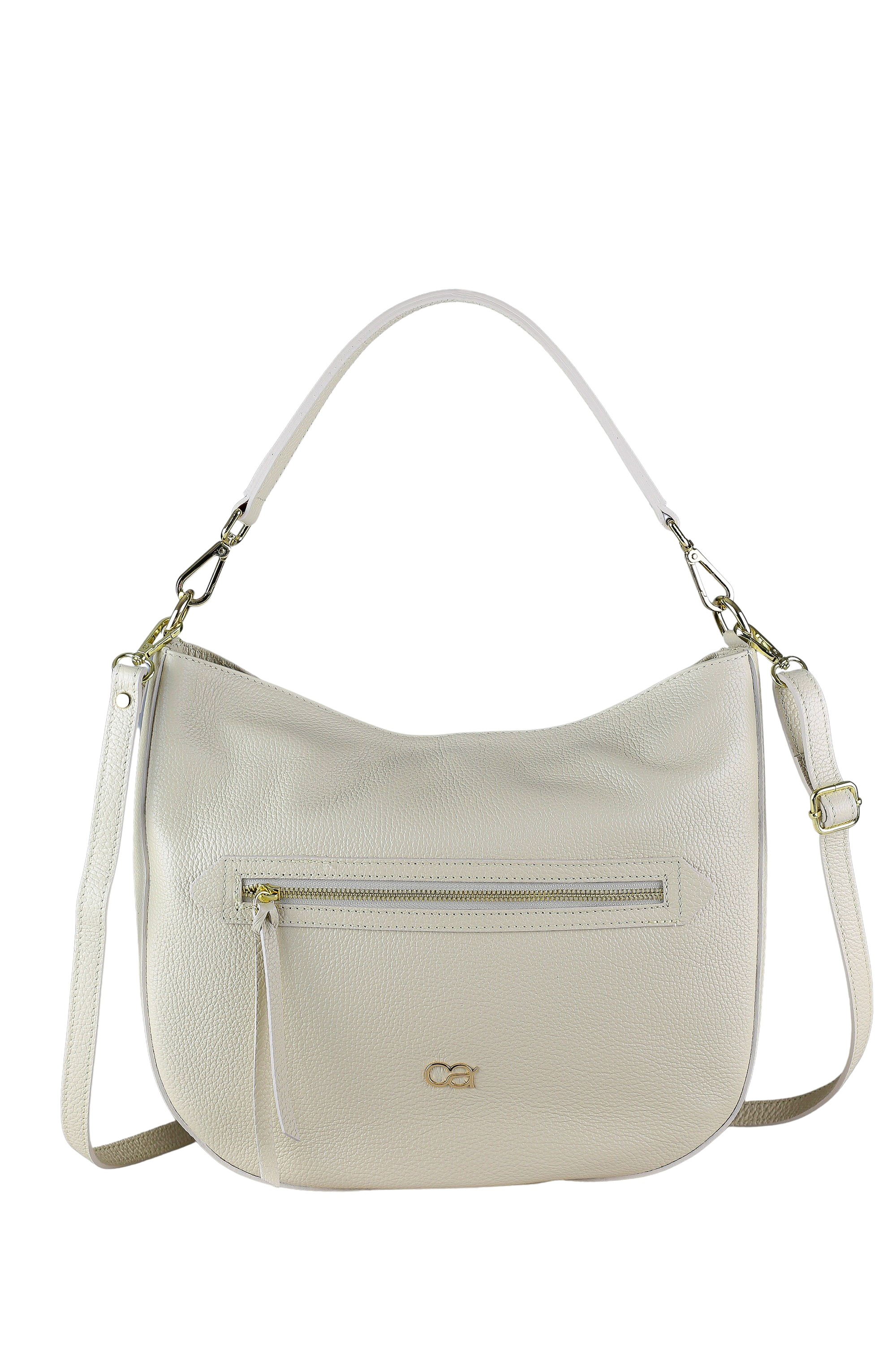 Damen Schultertasche "Summer", COLLEZIONE ALESSANDRO, beige, Leder, Taschen, aus italienischem Leder