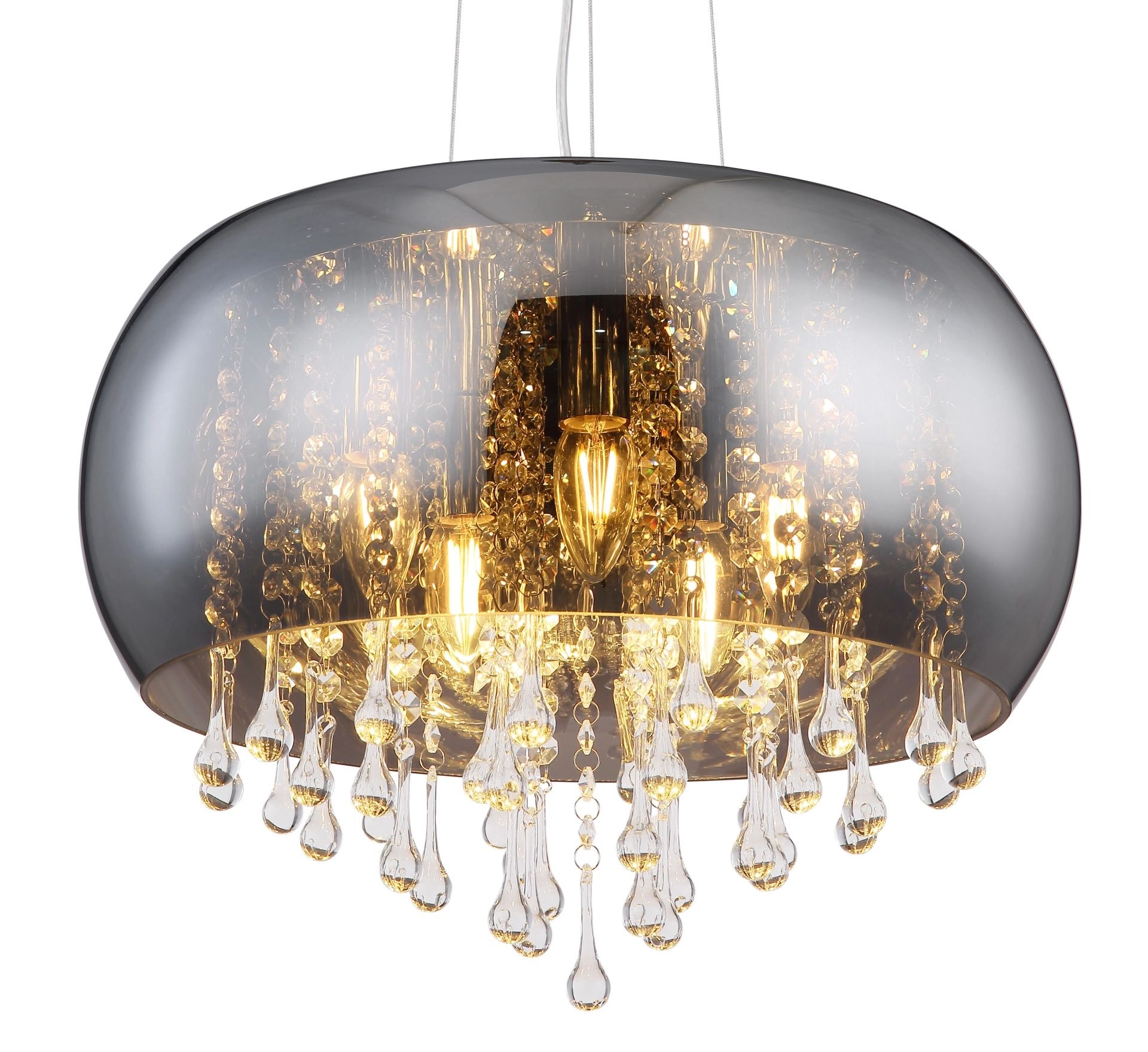 GLOBO LIGHTING Pendelleuchte »KALLA«, Leuchtmittel E14 | ohne Leuchtmittel, Kristalle, Hängeleuchte, Hängeleuchte, Wohnzimmer, Esstisch