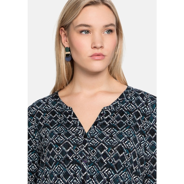 Sheego Jerseykleid »Große Größen«, mit Alloverdruck und Smokdetails online  kaufen | BAUR