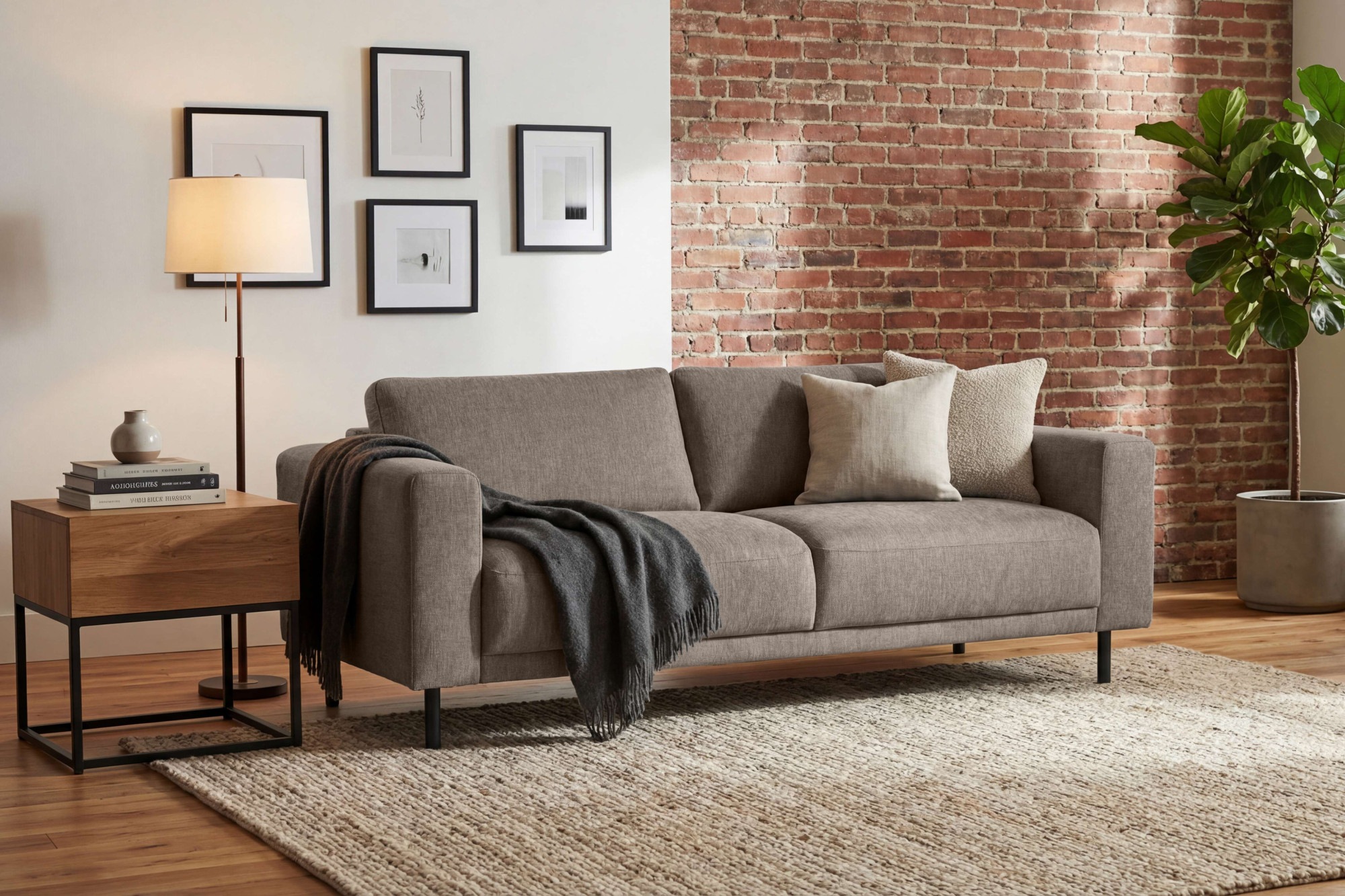 3-Sitzer HOME AFFAIRE, B:214cm H:78cm T:90cmbraun, 100% PES, Sofas, "Sveeva, B.214 cm, schwarze Metallfüße", langlebiger Webstoff, mit