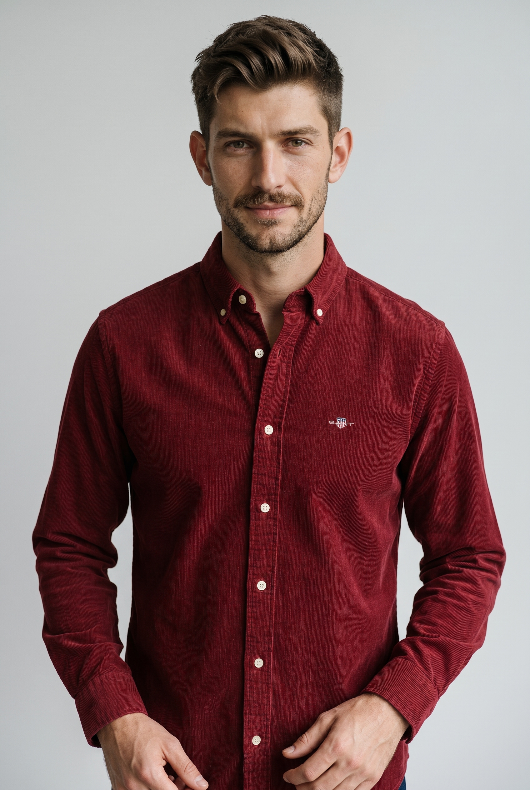 Gant Langarmhemd regular fit, aus Cord, Button-down-Kragen